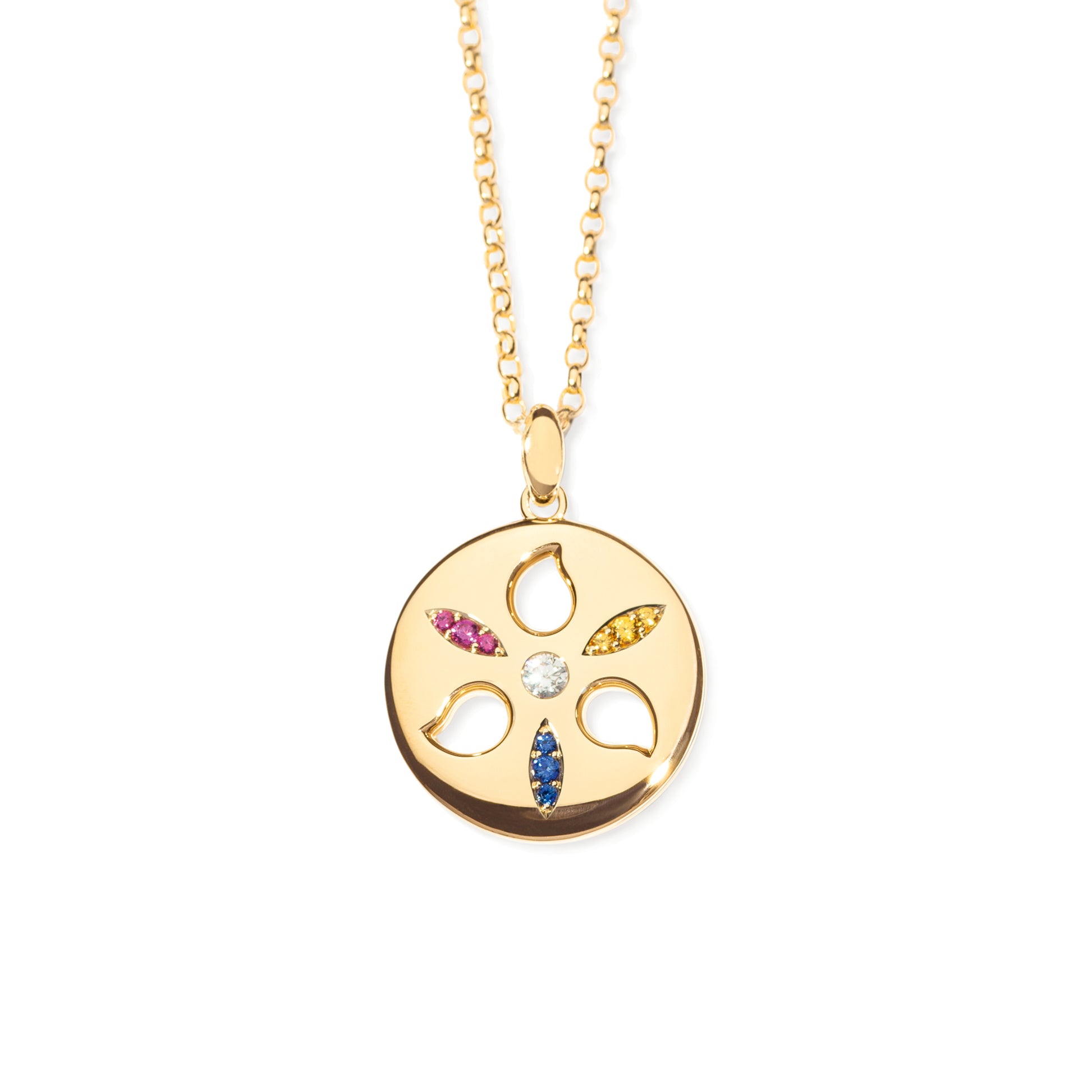 SAND DOLLAR Anhänger large 'Candy', Gelbgold • Edelsteine von Tamara Comolli (P-SD-l-yg)