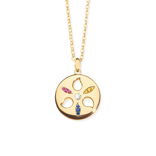 SAND DOLLAR Anhänger large 'Candy', Gelbgold • Edelsteine von Tamara Comolli (P-SD-l-yg)