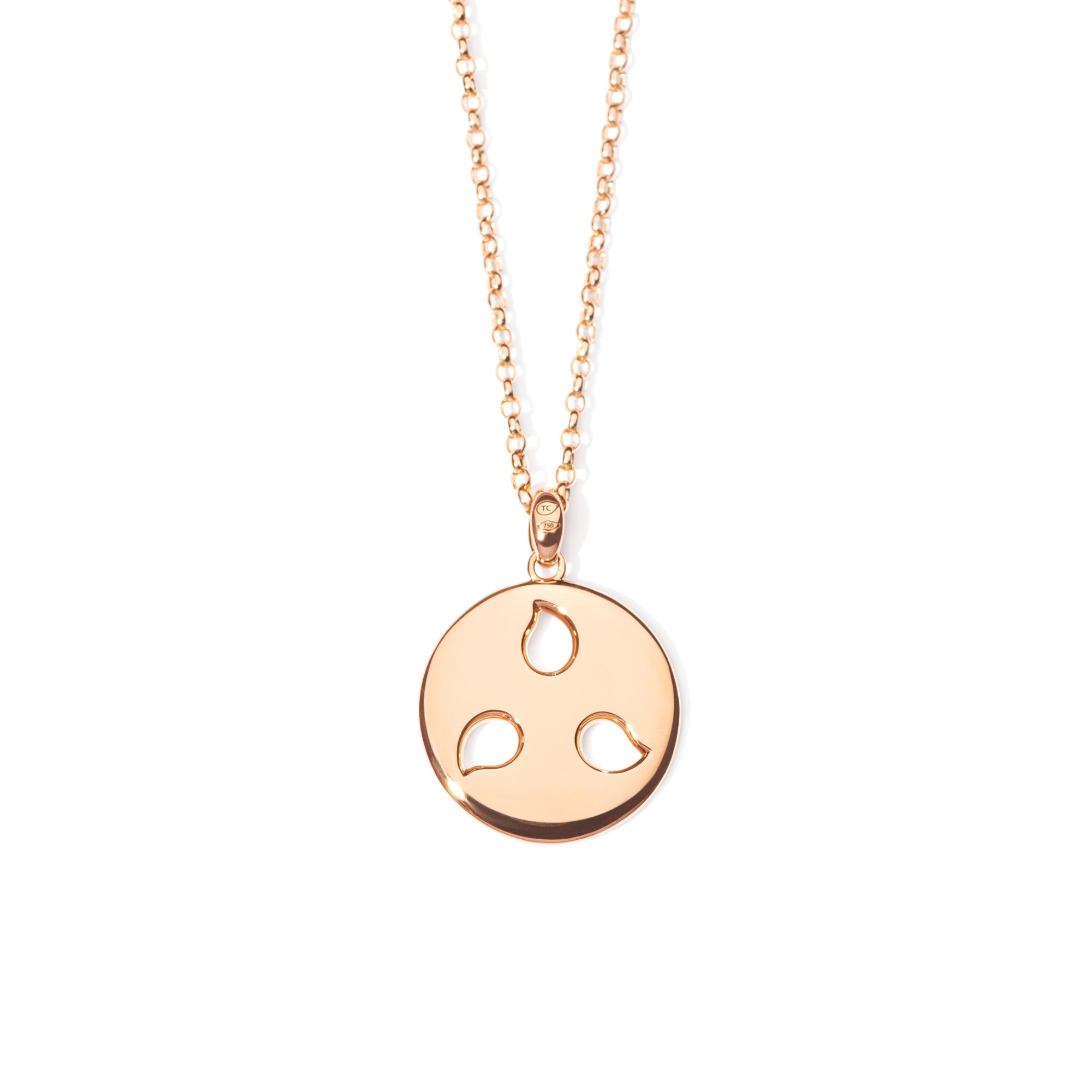 Tamara Comolli SAND DOLLAR Anhänger Large (P-SD-l-rg) aus Roségold mit Diamant, Rubin und Saphir