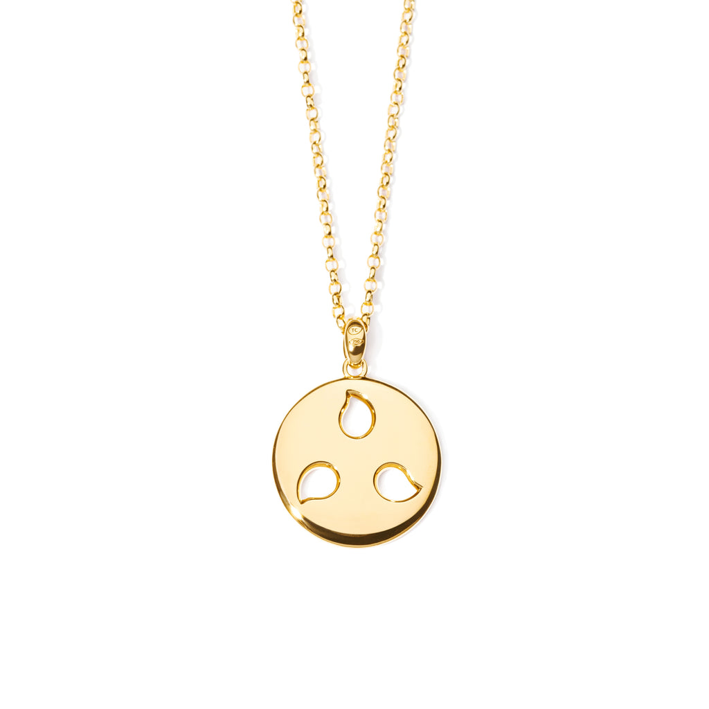 Tamara Comolli SAND DOLLAR Anhänger Large (P-SD-l-yg) aus Gelbgold mit Diamant, Rubin und Saphir