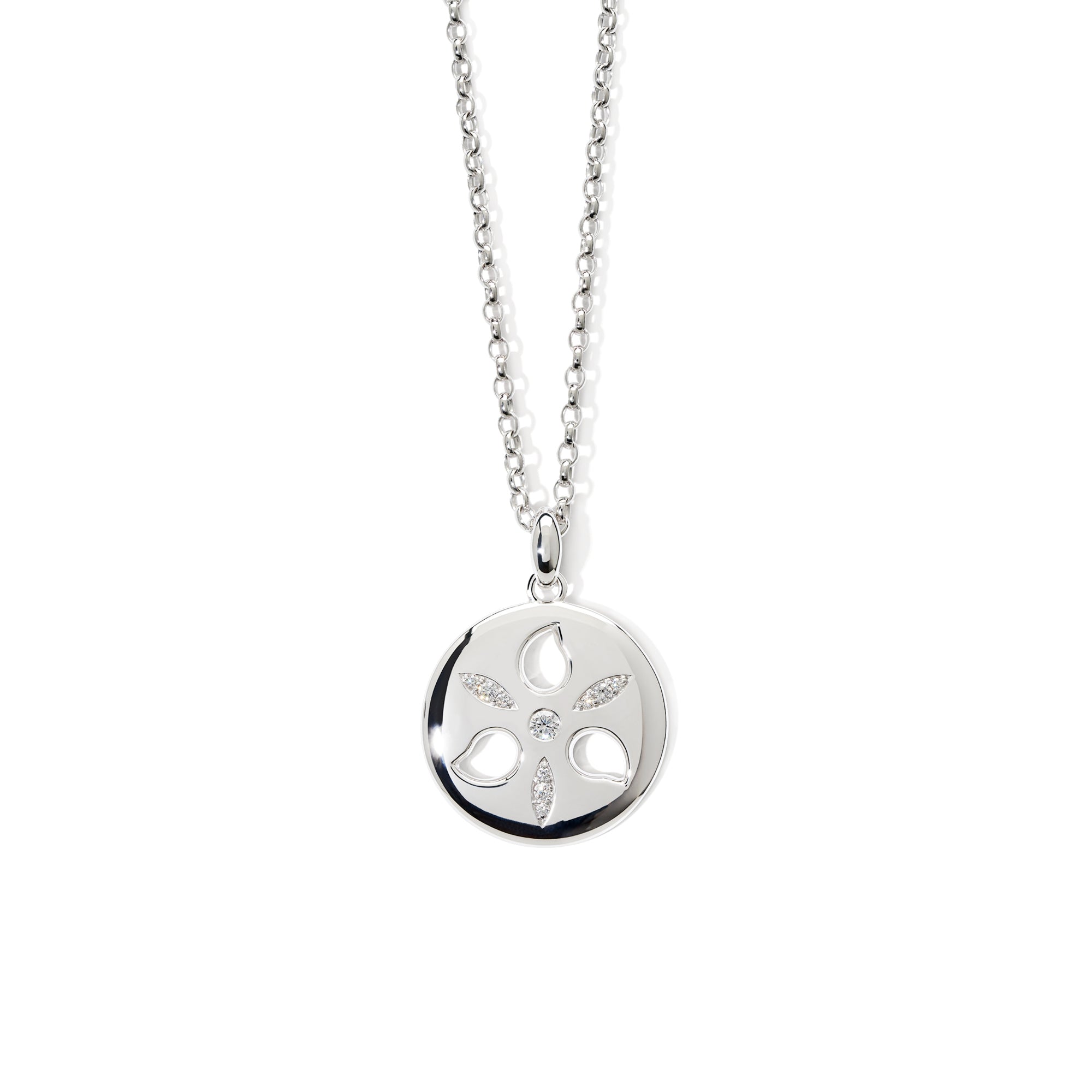 Tamara Comolli SAND DOLLAR Anhänger Medium (P-SD-m-wg) aus Weißgold mit Diamant
