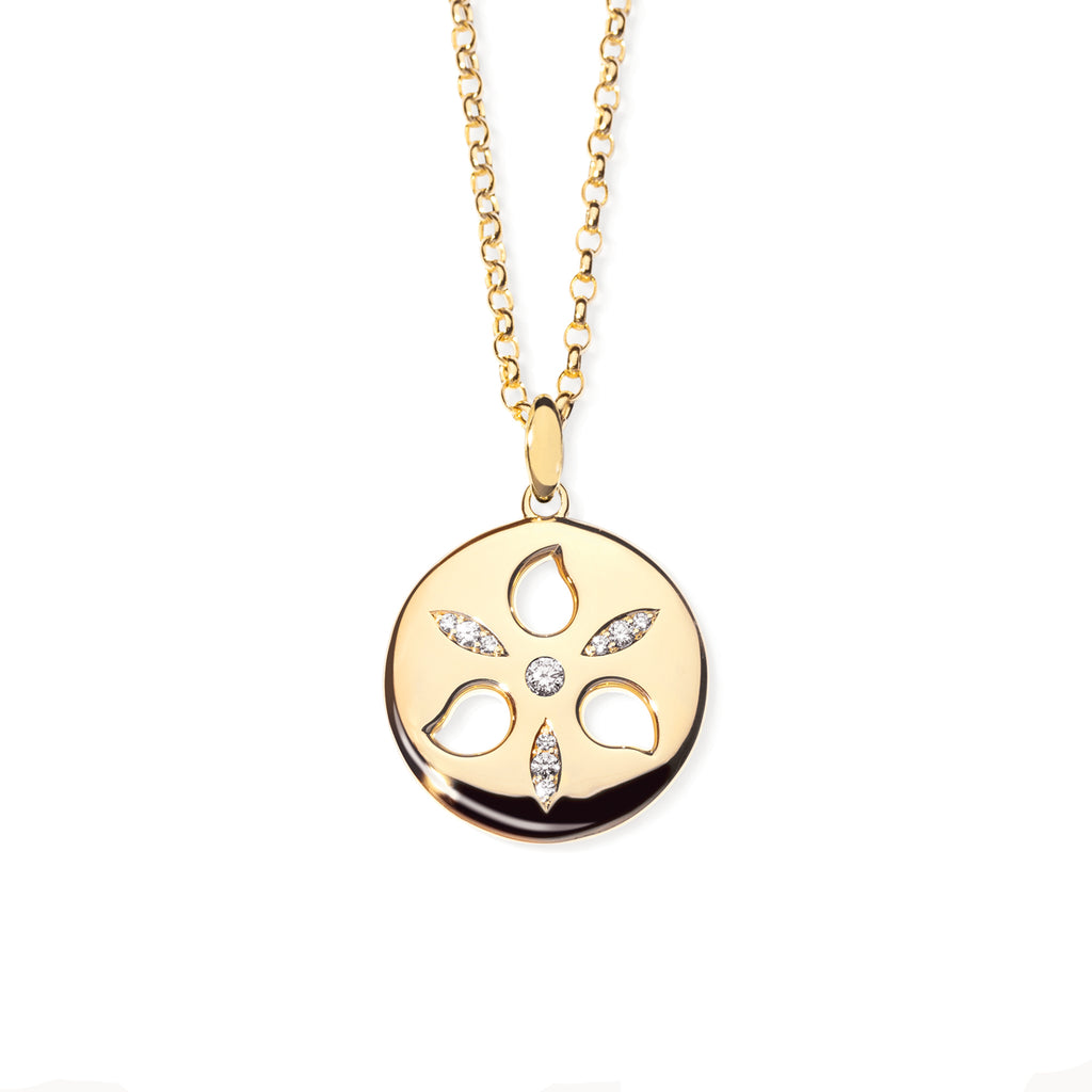 Tamara Comolli SAND DOLLAR Anhänger Medium (P-SD-m-yg) aus Gelbgold mit Diamant