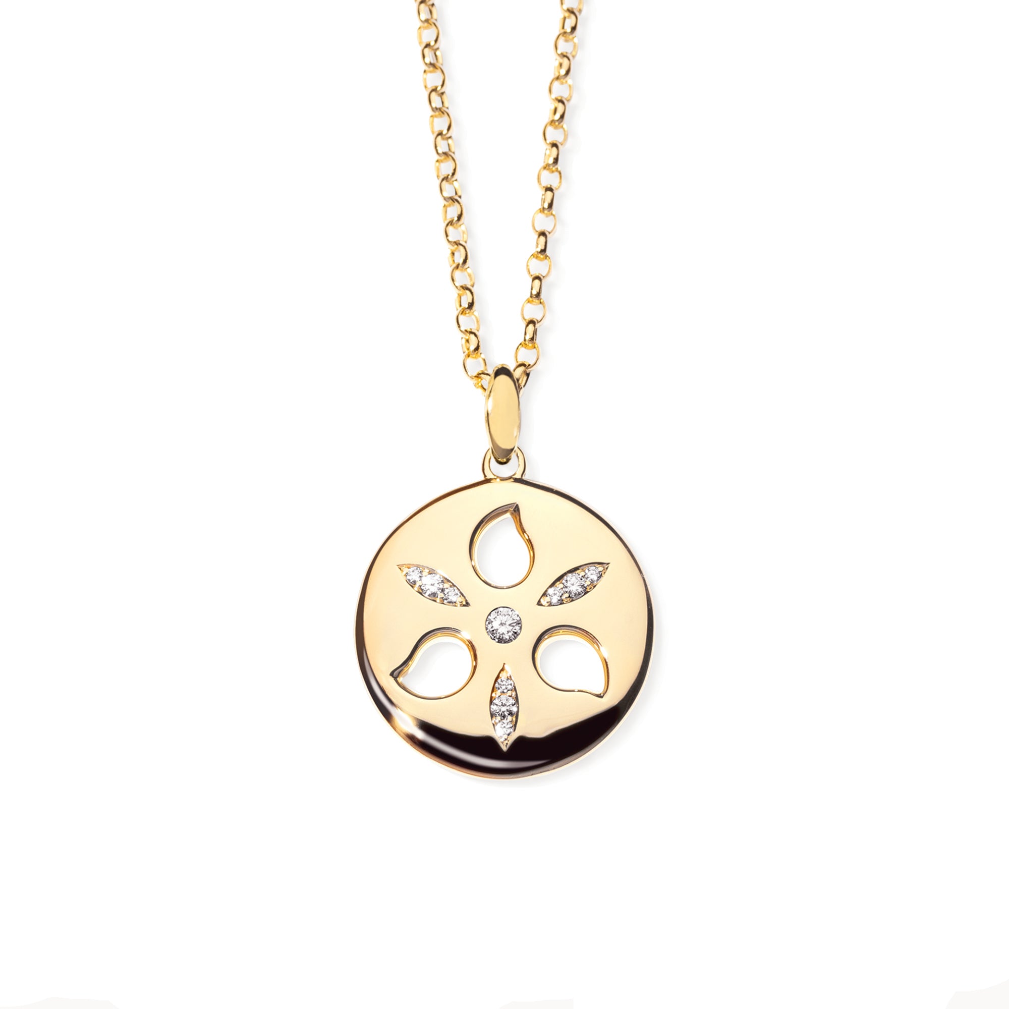 Tamara Comolli SAND DOLLAR Anhänger Medium (P-SD-m-yg) aus Gelbgold mit Diamant