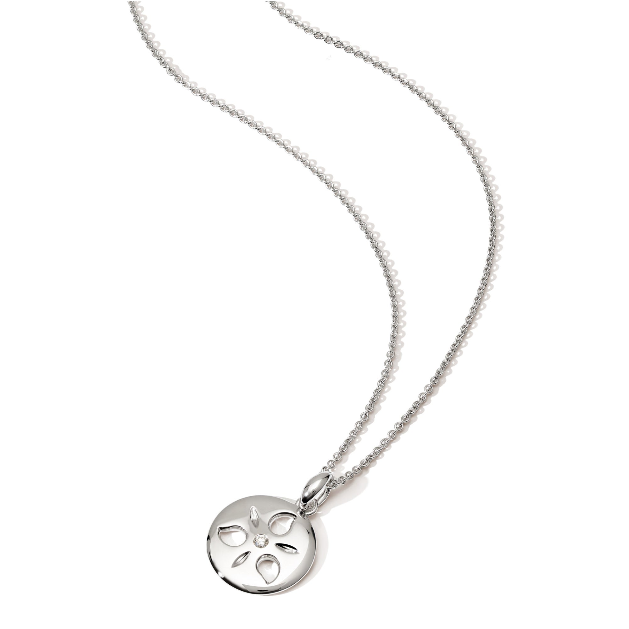 Tamara Comolli SAND DOLLAR Anhänger Small (P-SD-s-wg) aus Weißgold mit Diamant