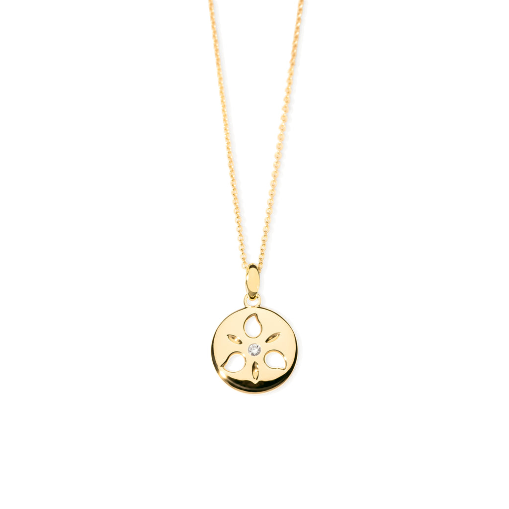 Tamara Comolli SAND DOLLAR Anhänger Small (P-SD-s-yg) aus Gelbgold mit Diamant