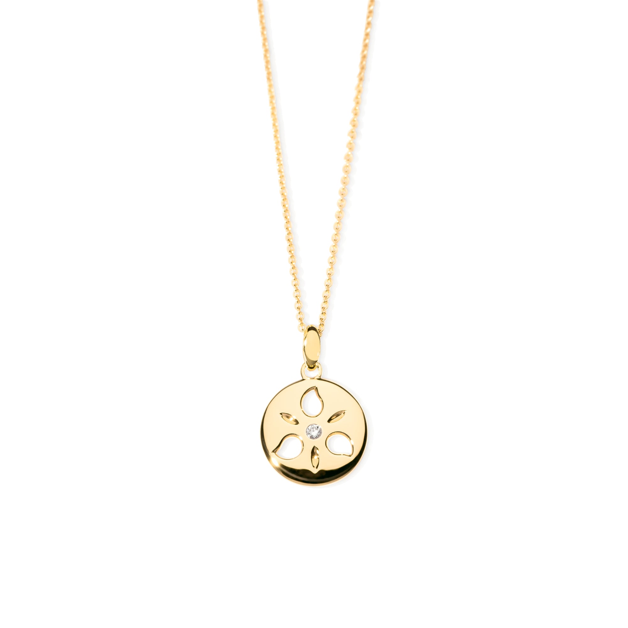 Tamara Comolli SAND DOLLAR Anhänger Small (P-SD-s-yg) aus Gelbgold mit Diamant