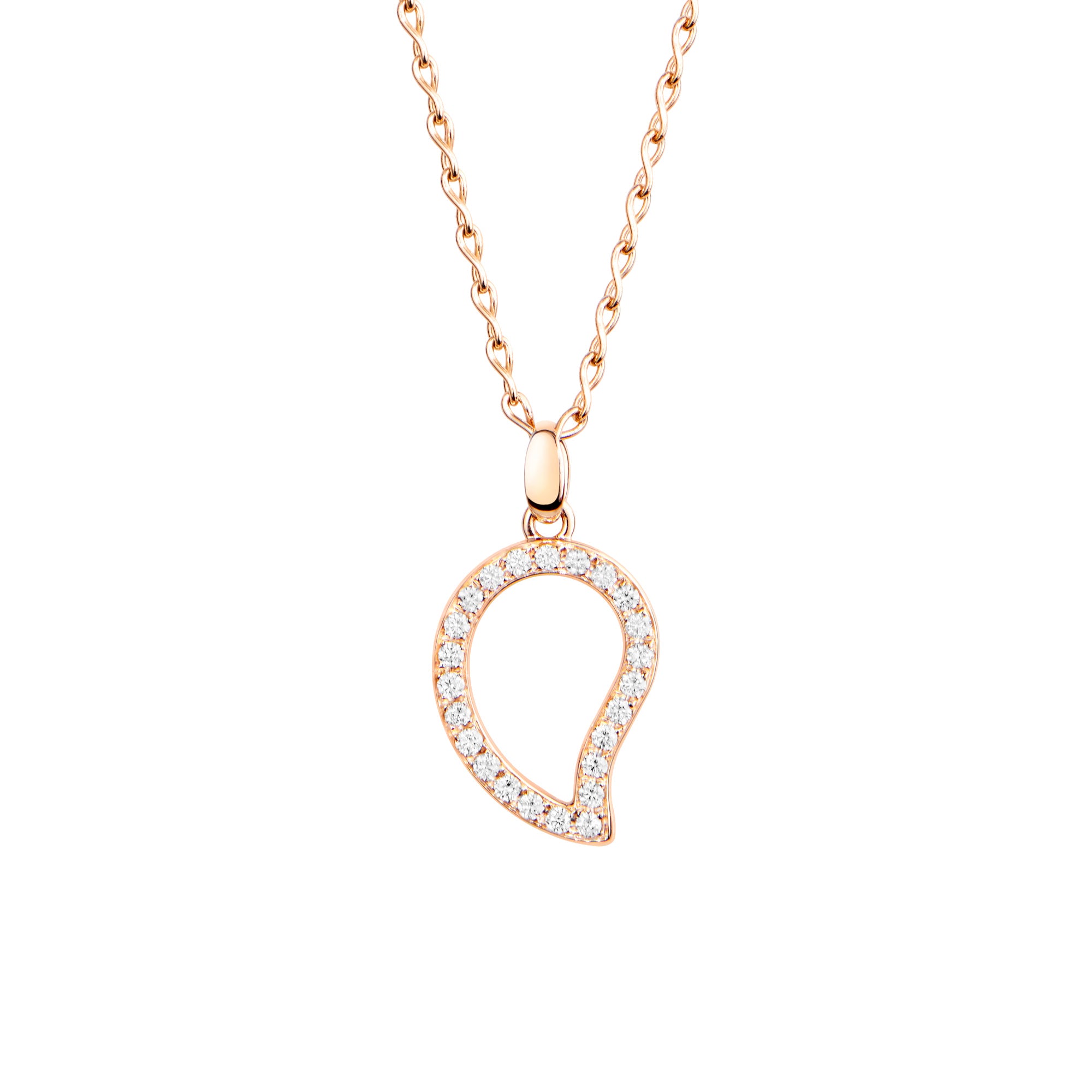 Tamara Comolli SIGNATURE Anhänger Large (P-Sig-l-pl-rg) aus Roségold mit Diamant