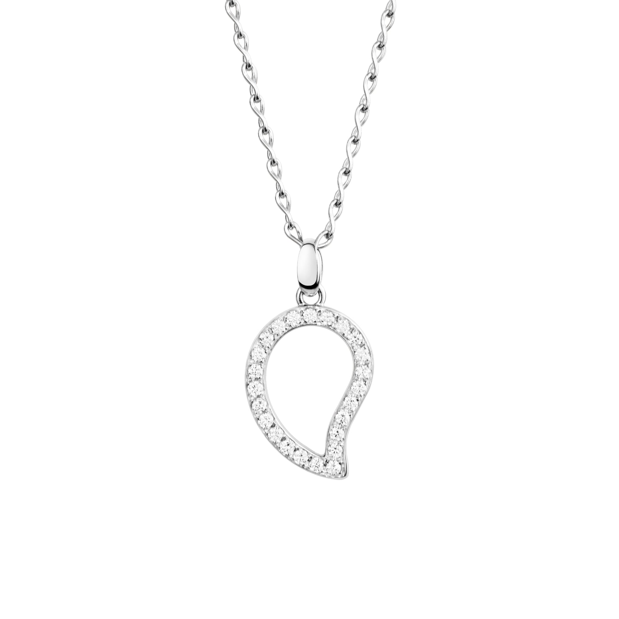 Tamara Comolli SIGNATURE Anhänger Large (P-Sig-l-pl-wg) aus Weißgold mit Diamant