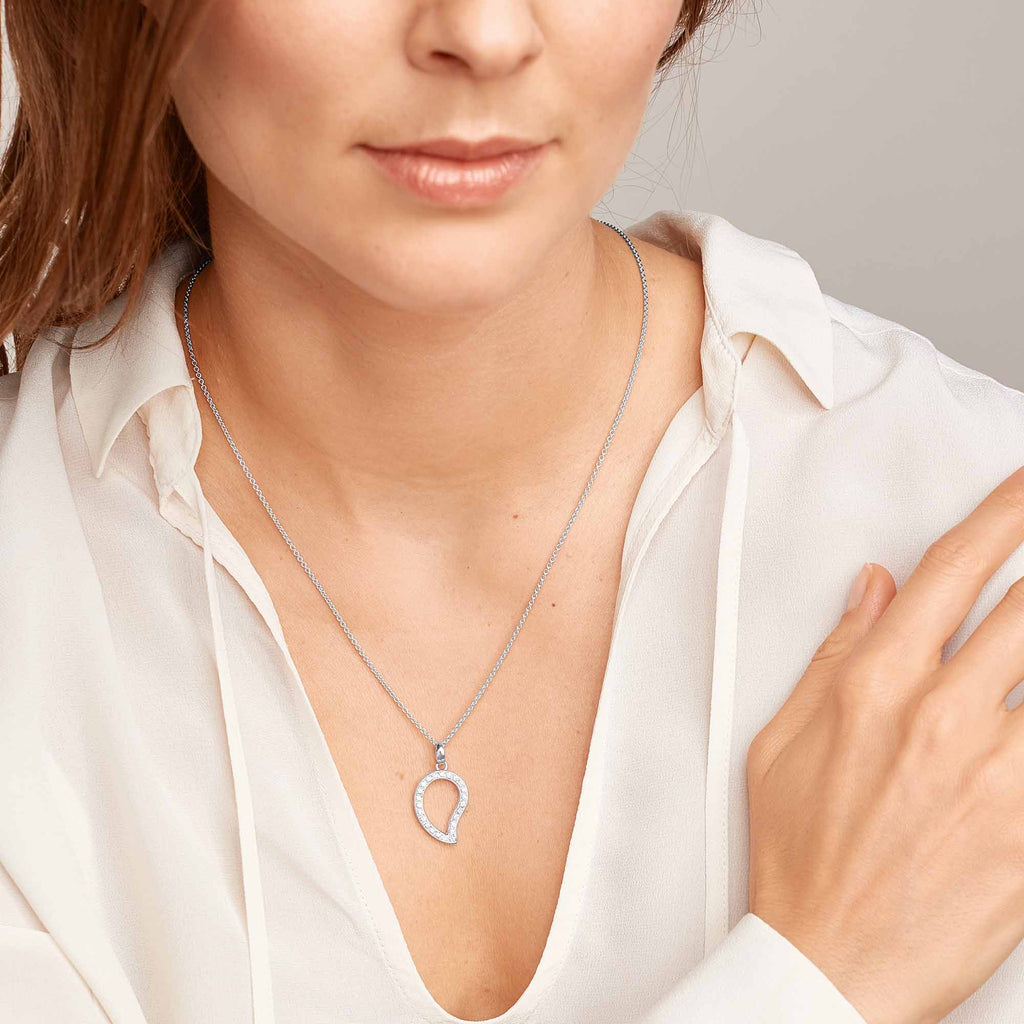Tamara Comolli SIGNATURE Anhänger Large (P-Sig-l-pl-wg) aus Weißgold mit Diamant