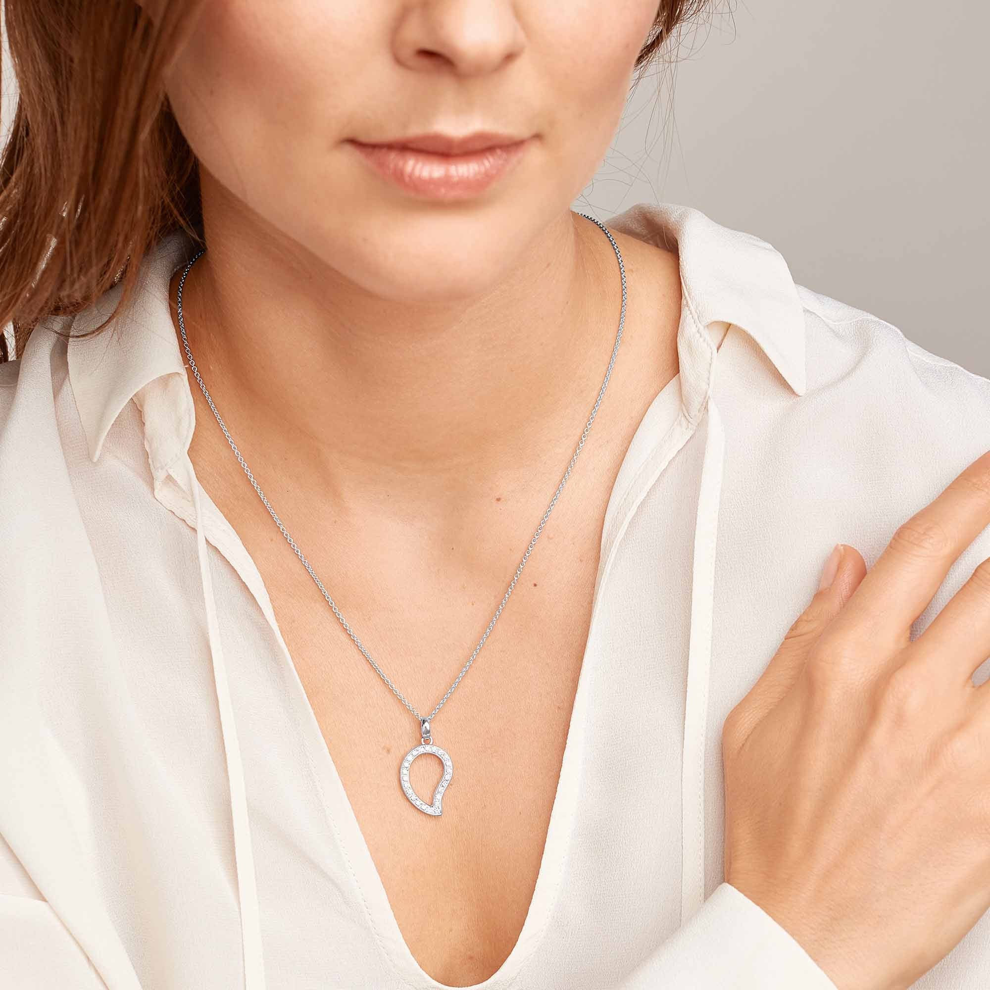 Tamara Comolli SIGNATURE Anhänger Large (P-Sig-l-pl-wg) aus Weißgold mit Diamant