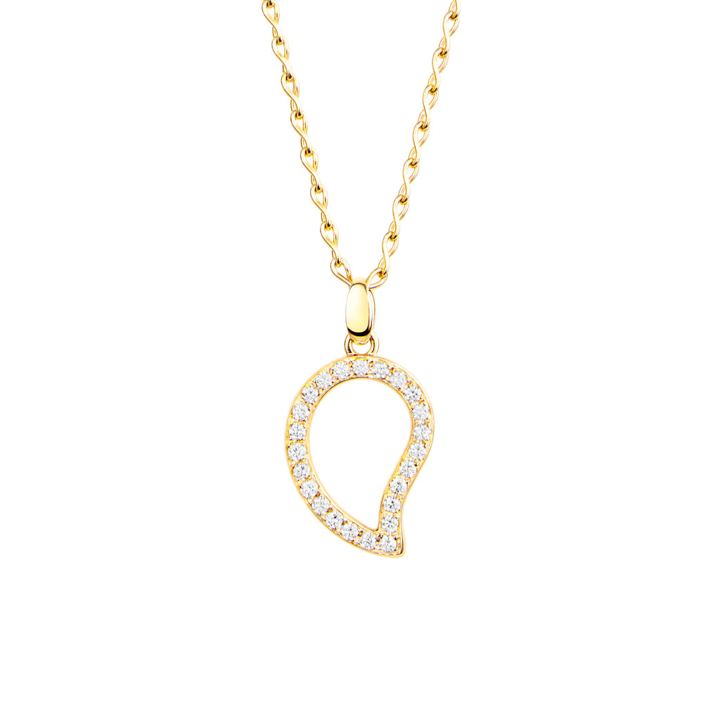 Tamara Comolli SIGNATURE Anhänger Large (P-Sig-l-pl-yg) aus Gelbgold mit Diamant