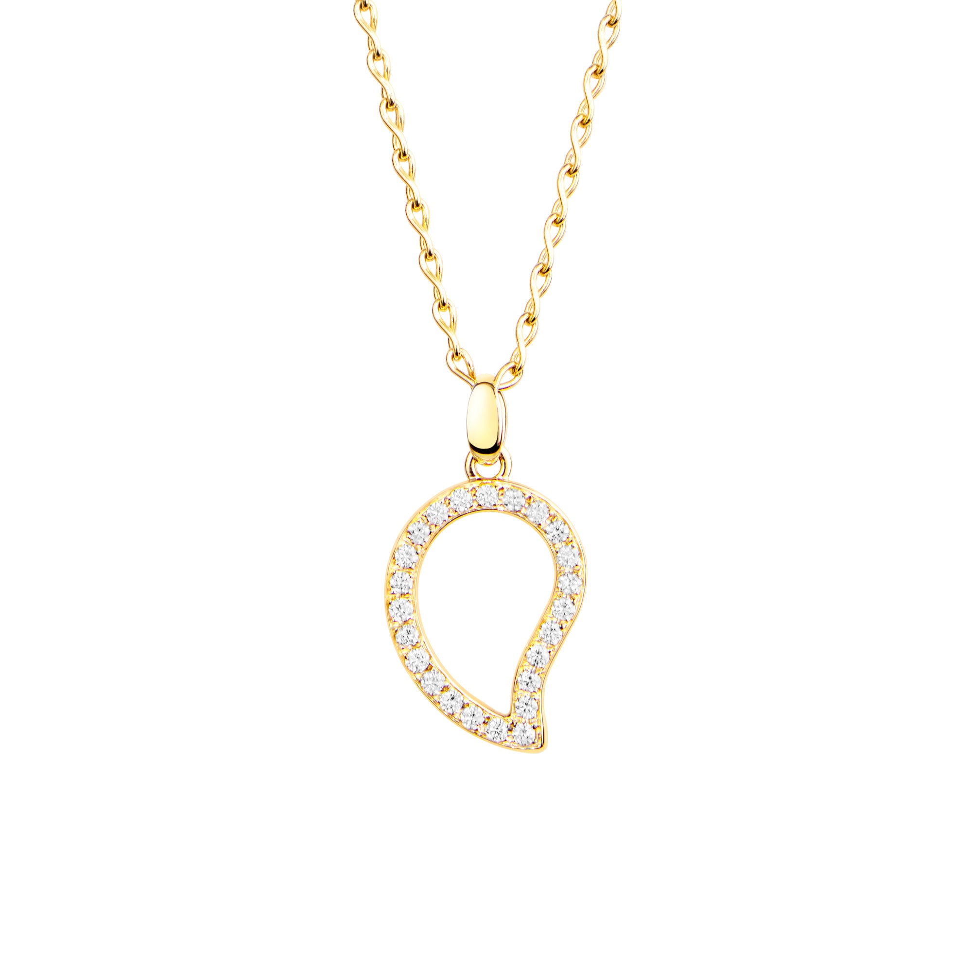 Tamara Comolli SIGNATURE Anhänger Large (P-Sig-l-pl-yg) aus Gelbgold mit Diamant