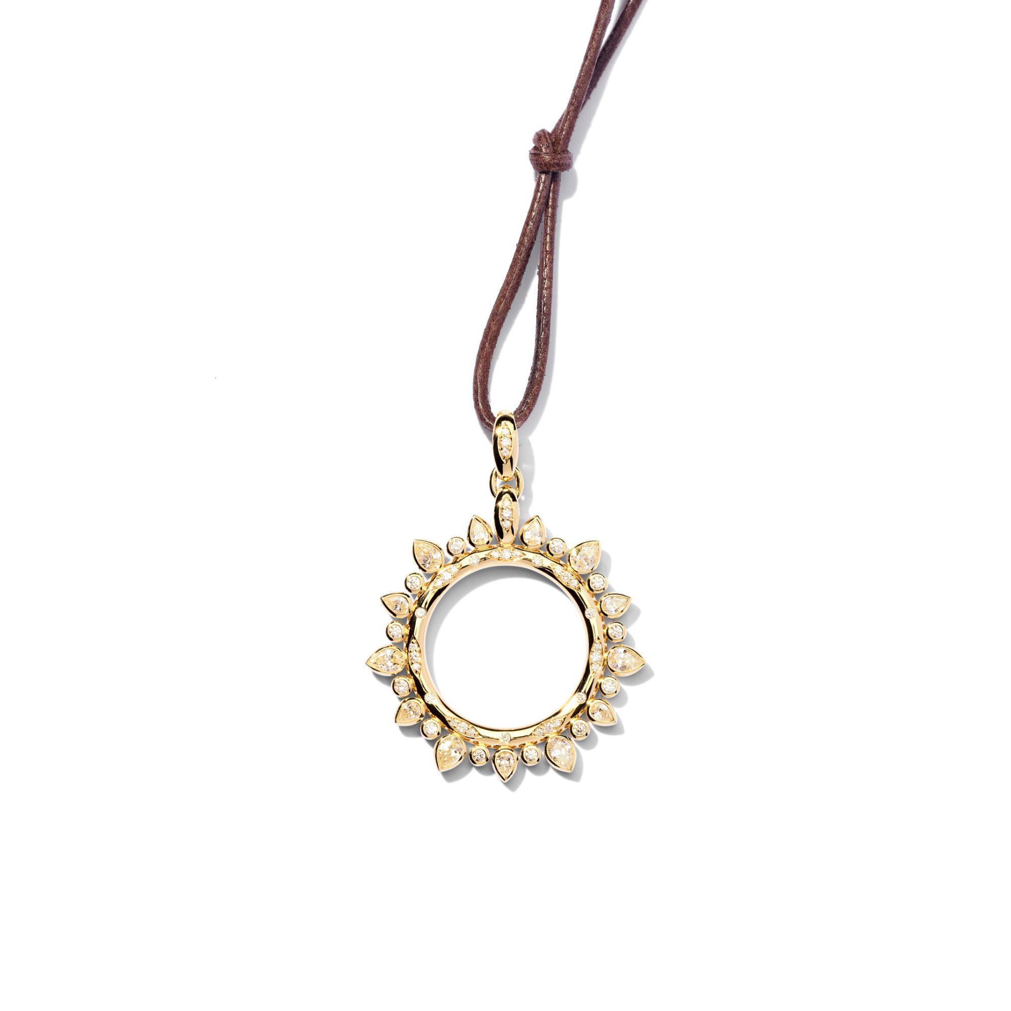 Tamara Comolli SIGNATURE Anhänger Sun large Classic (P-SIG-Sun-l-Cl-yg) aus Gelbgold mit Diamant