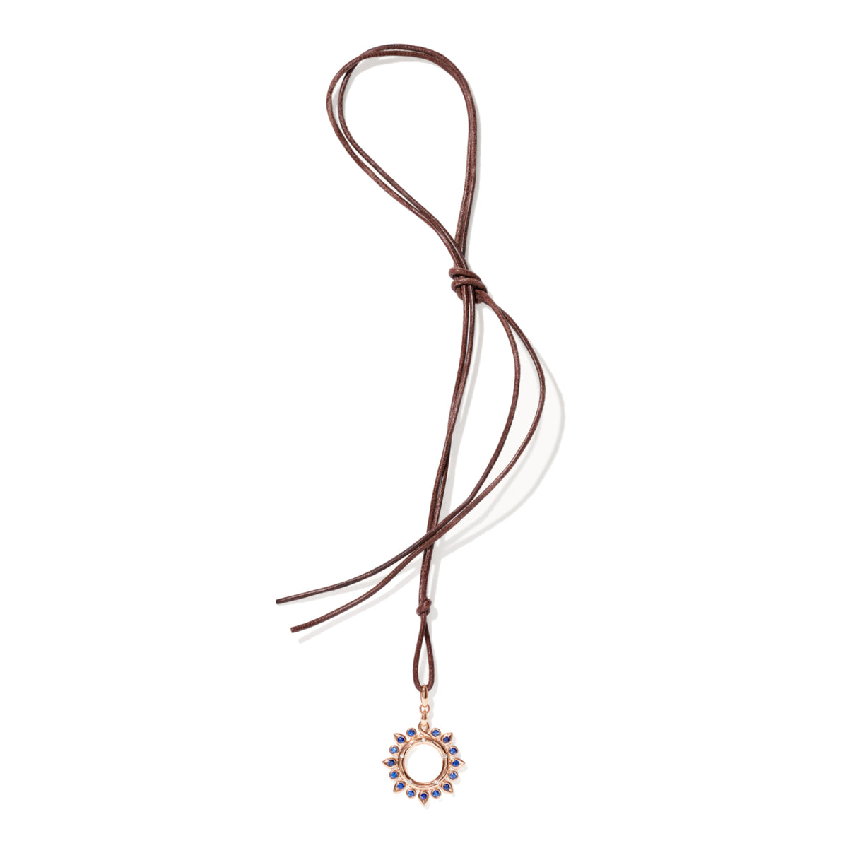 Tamara Comolli SIGNATURE Anhänger Sun 'Ocean' Small (P-SIG-Sun-s-Oce-rg) aus Roségold mit Diamant und Saphir