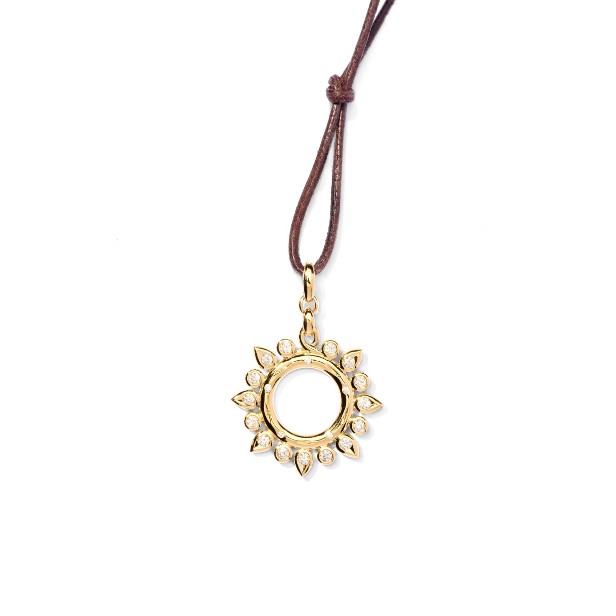 Tamara Comolli SIGNATURE Anhänger Sun small Classic (P-SIG-Sun-s-Cl-yg) aus Gelbgold mit Diamant
