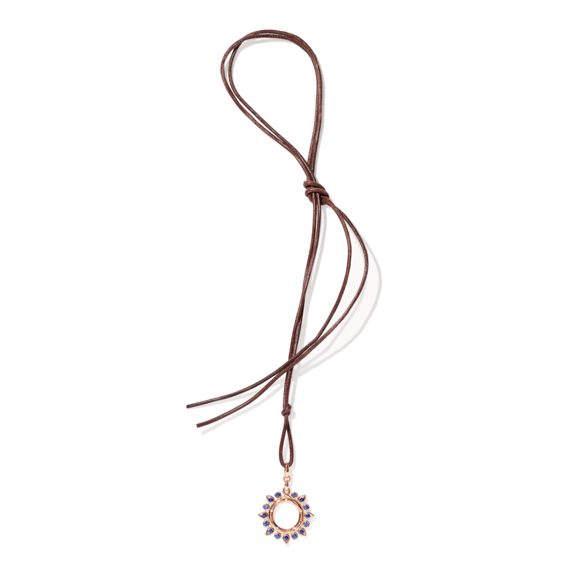 Tamara Comolli SIGNATURE Anhänger Sun small 'Ocean' (P-SIG-Sun-s-Oce-rg) aus Roségold mit Diamant und Saphir