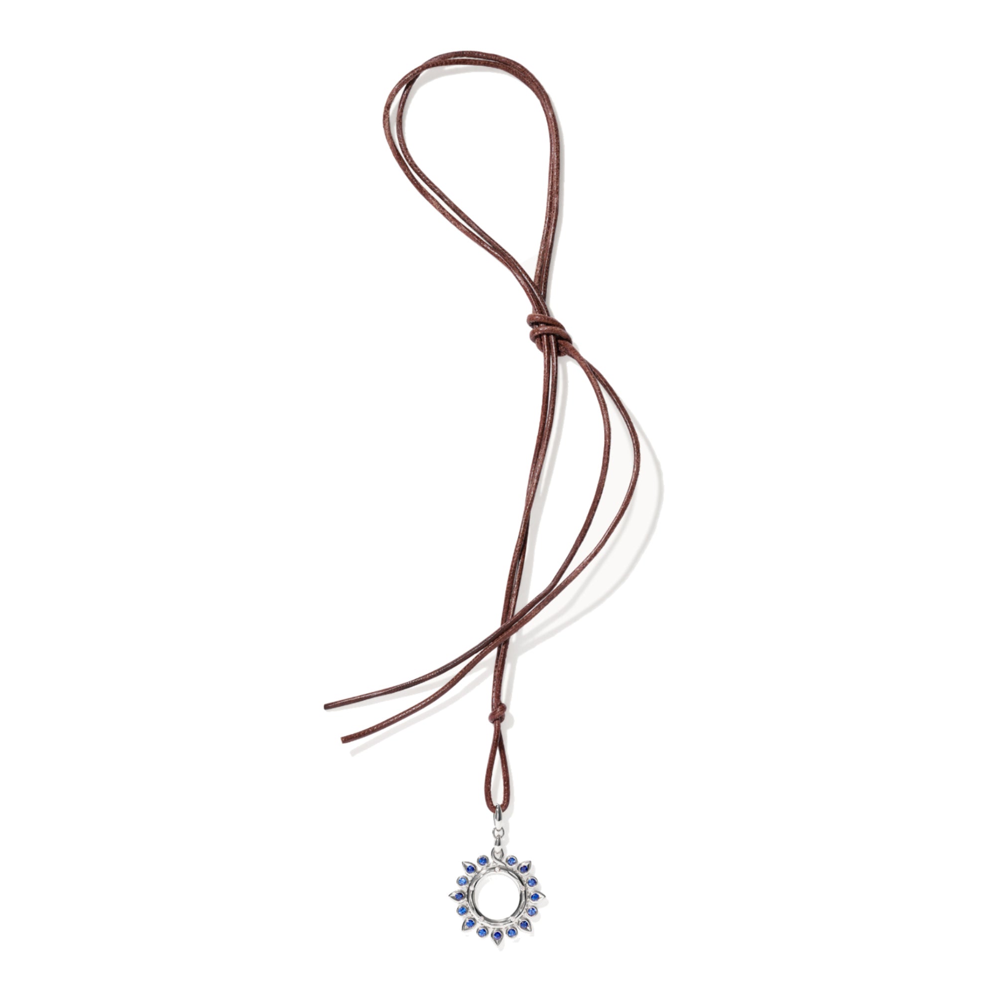 Tamara Comolli SIGNATURE Anhänger Sun small 'Ocean' (P-SIG-Sun-s-Oce-wg) aus Weißgold mit Diamant und Saphir