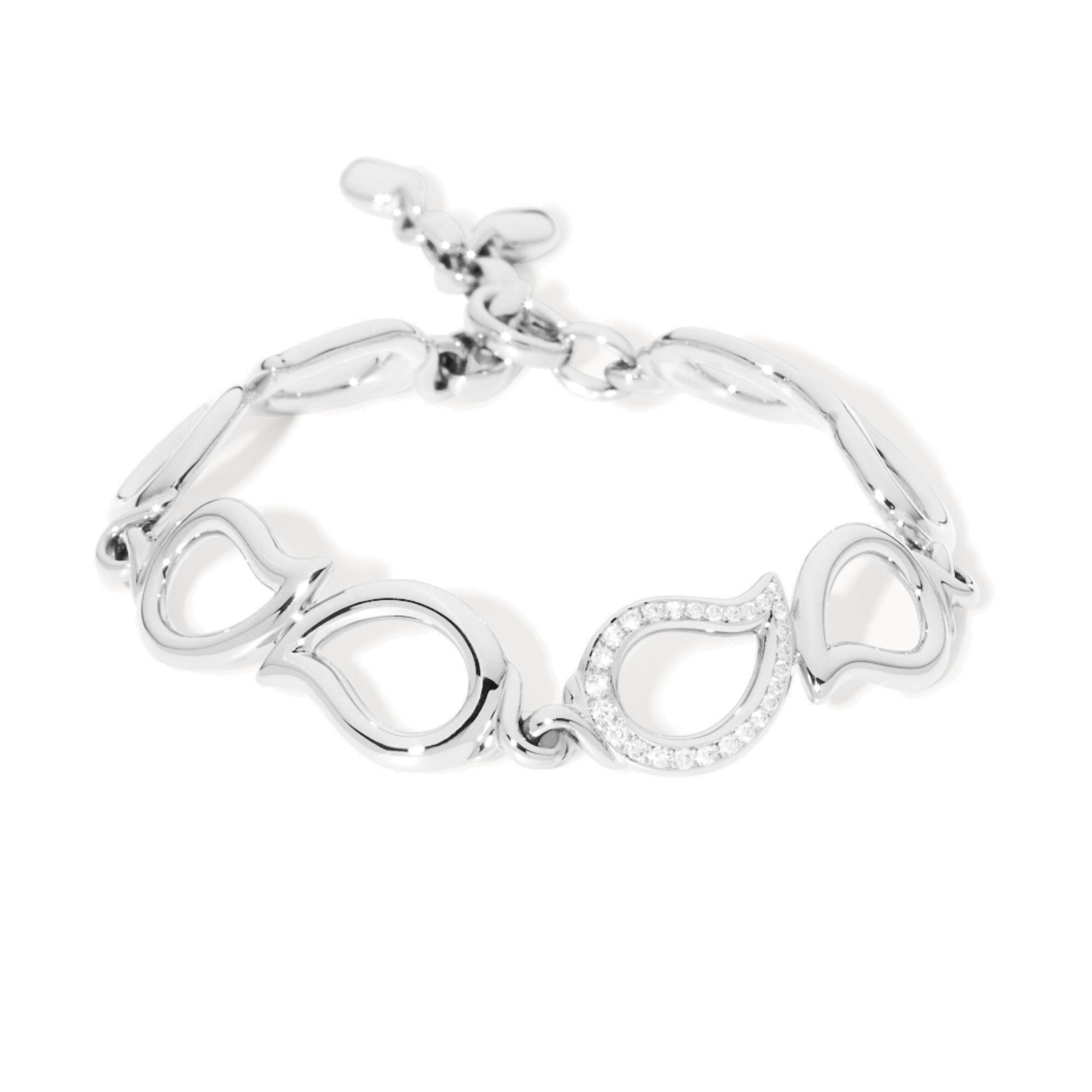 Tamara Comolli SIGNATURE Armband Large (B-Sig-l-1pl-wg) aus Weißgold mit Diamant