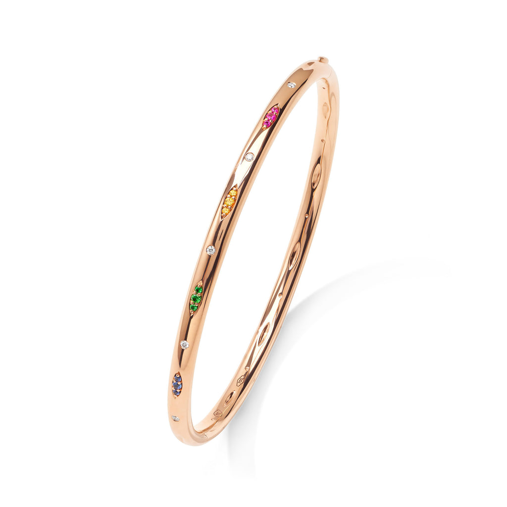 Tamara Comolli SIGNATURE Armspange mit Pavé 'Candy' (BA-SIG-CanP-17-rg) aus Roségold mit Diamant, Rubin, Saphir und Tsavorit