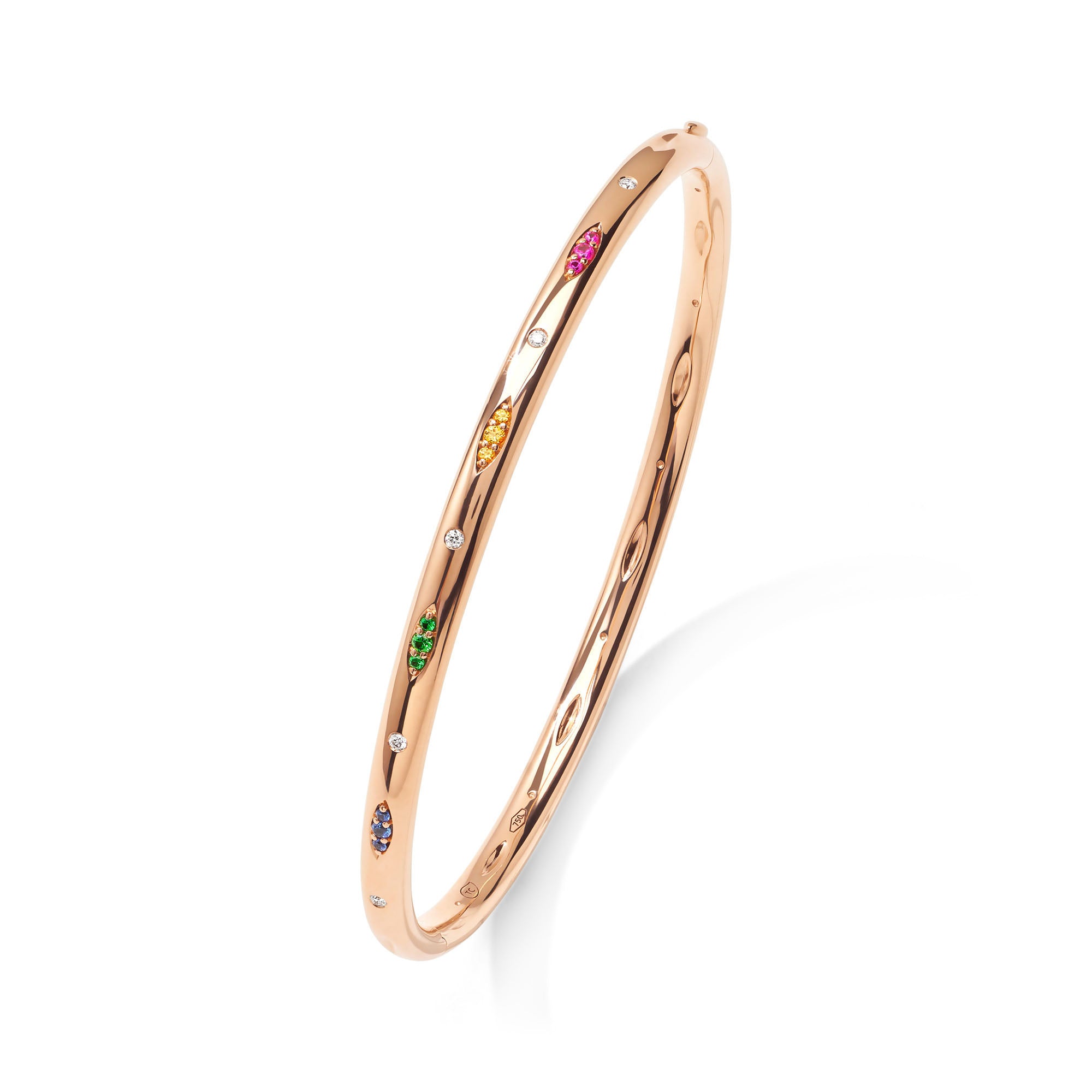 Tamara Comolli SIGNATURE Armspange mit Pavé 'Candy' (BA-SIG-CanP-17-rg) aus Roségold mit Diamant, Rubin, Saphir und Tsavorit
