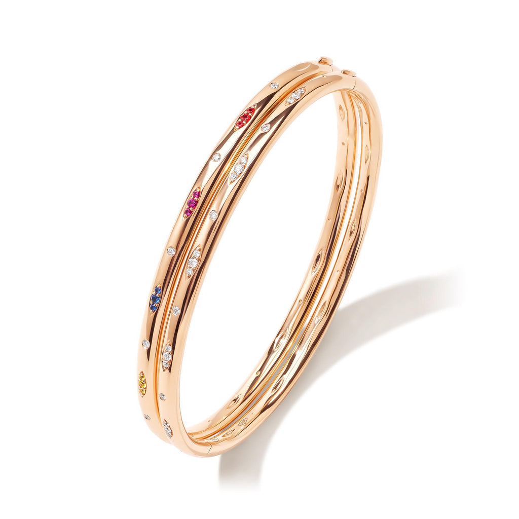Tamara Comolli SIGNATURE Armspange mit Pavé 'Candy' (BA-SIG-CanP-17-rg) aus Roségold mit Diamant, Rubin, Saphir und Tsavorit
