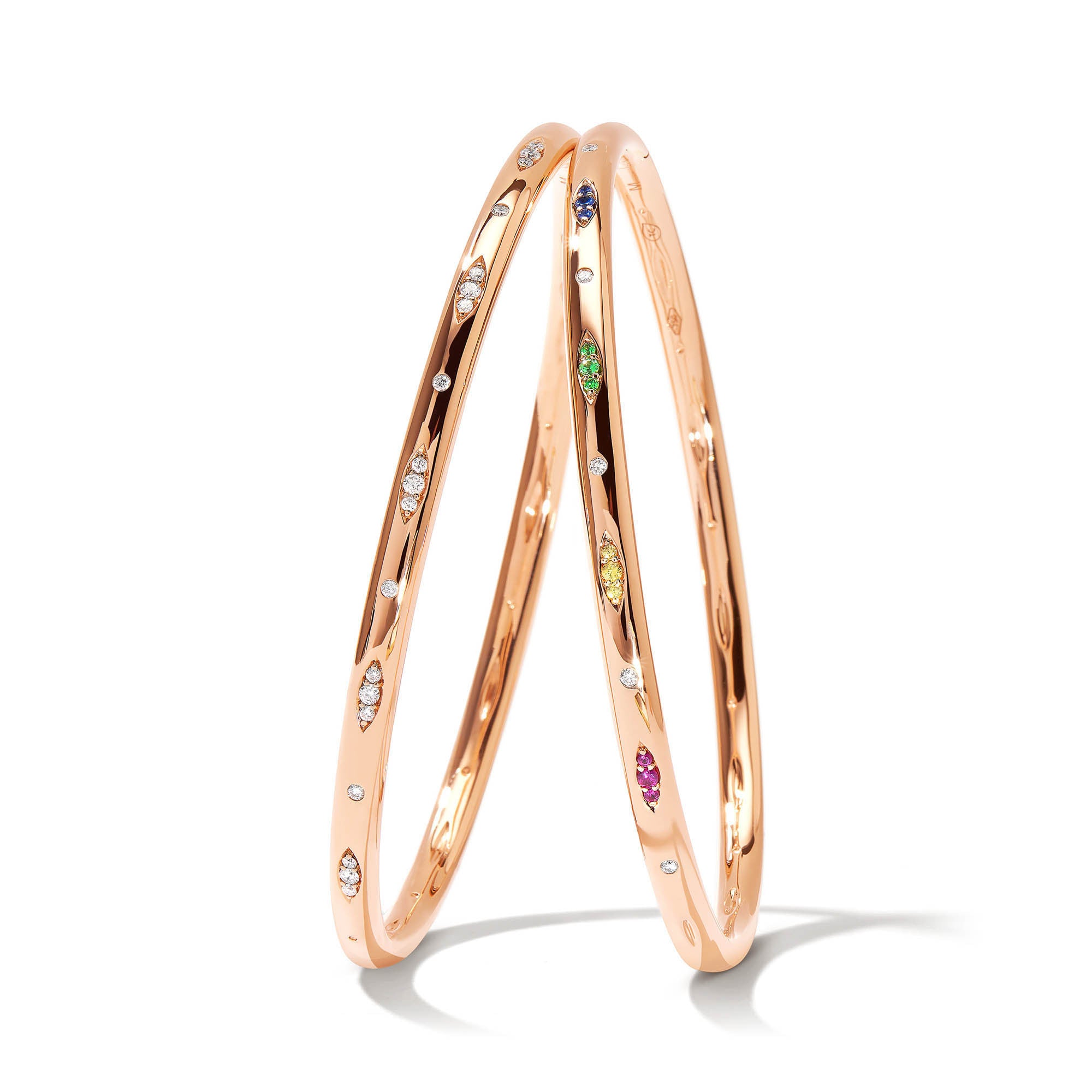 Tamara Comolli SIGNATURE Armspange mit Pavé 'Candy' (BA-SIG-CanP-17-rg) aus Roségold mit Diamant, Rubin, Saphir und Tsavorit