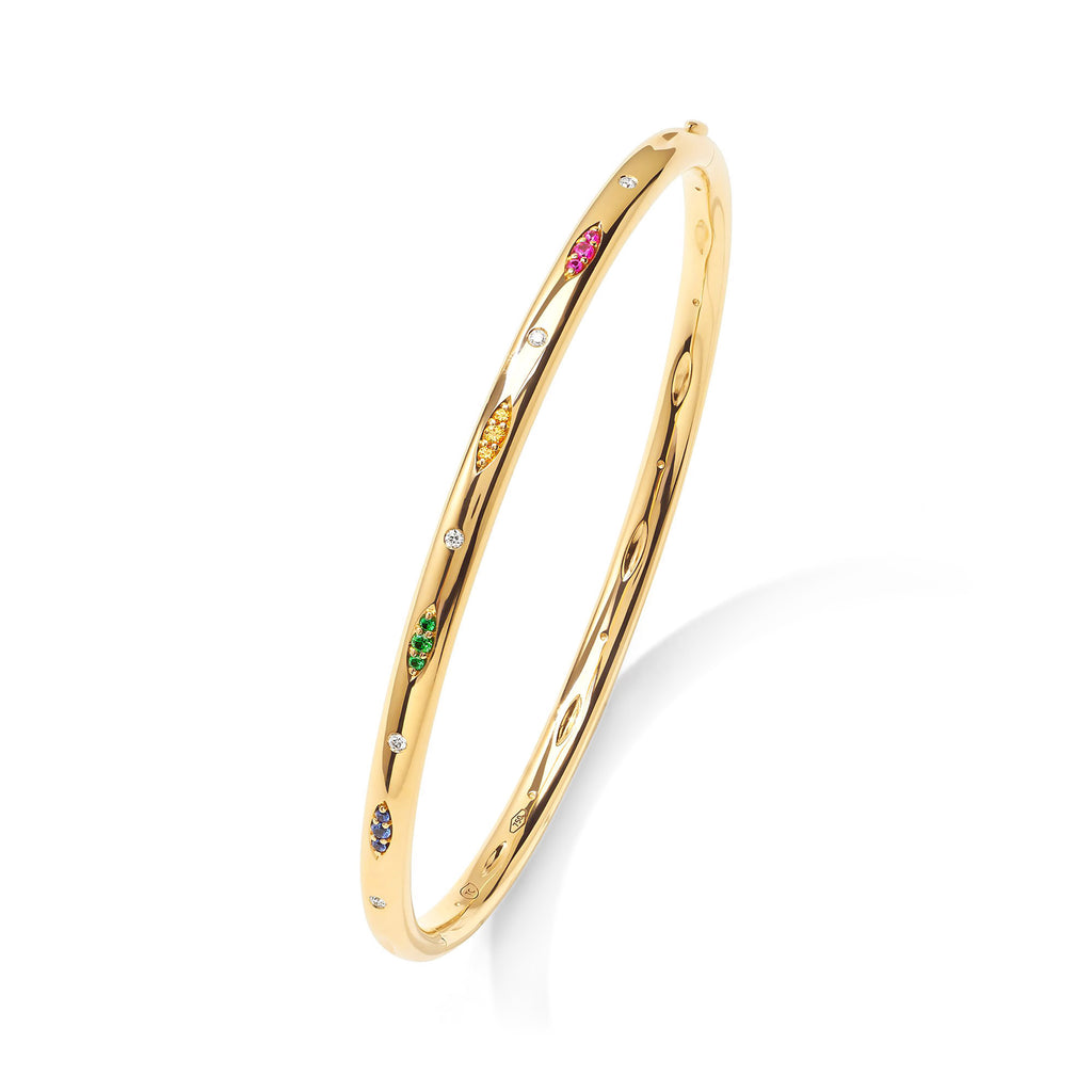 Tamara Comolli SIGNATURE Armspange mit Pavé 'Candy' (BA-SIG-CanP-17-yg) aus Gelbgold mit Diamant, Rubin, Saphir und Tsavorit
