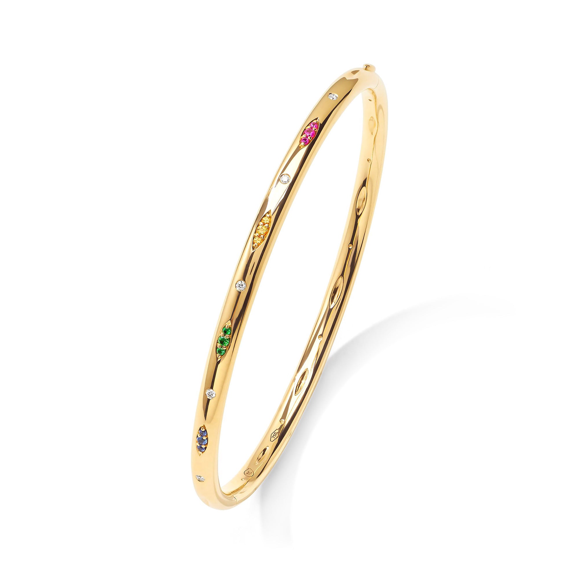 Tamara Comolli SIGNATURE Armspange mit Pavé 'Candy' (BA-SIG-CanP-17-yg) aus Gelbgold mit Diamant, Rubin, Saphir und Tsavorit
