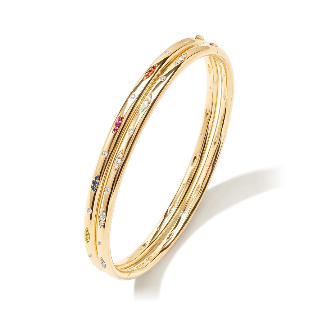 Tamara Comolli SIGNATURE Armspange mit Pavé 'Candy' (BA-SIG-CanP-17-yg) aus Gelbgold mit Diamant, Rubin, Saphir und Tsavorit