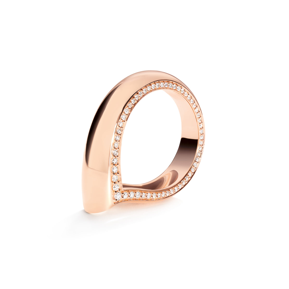 Tamara Comolli SIGNATURE Drop Ring mit Diamant-Pavé (R-Dr-s-pl-rg) aus Roségold mit Diamant