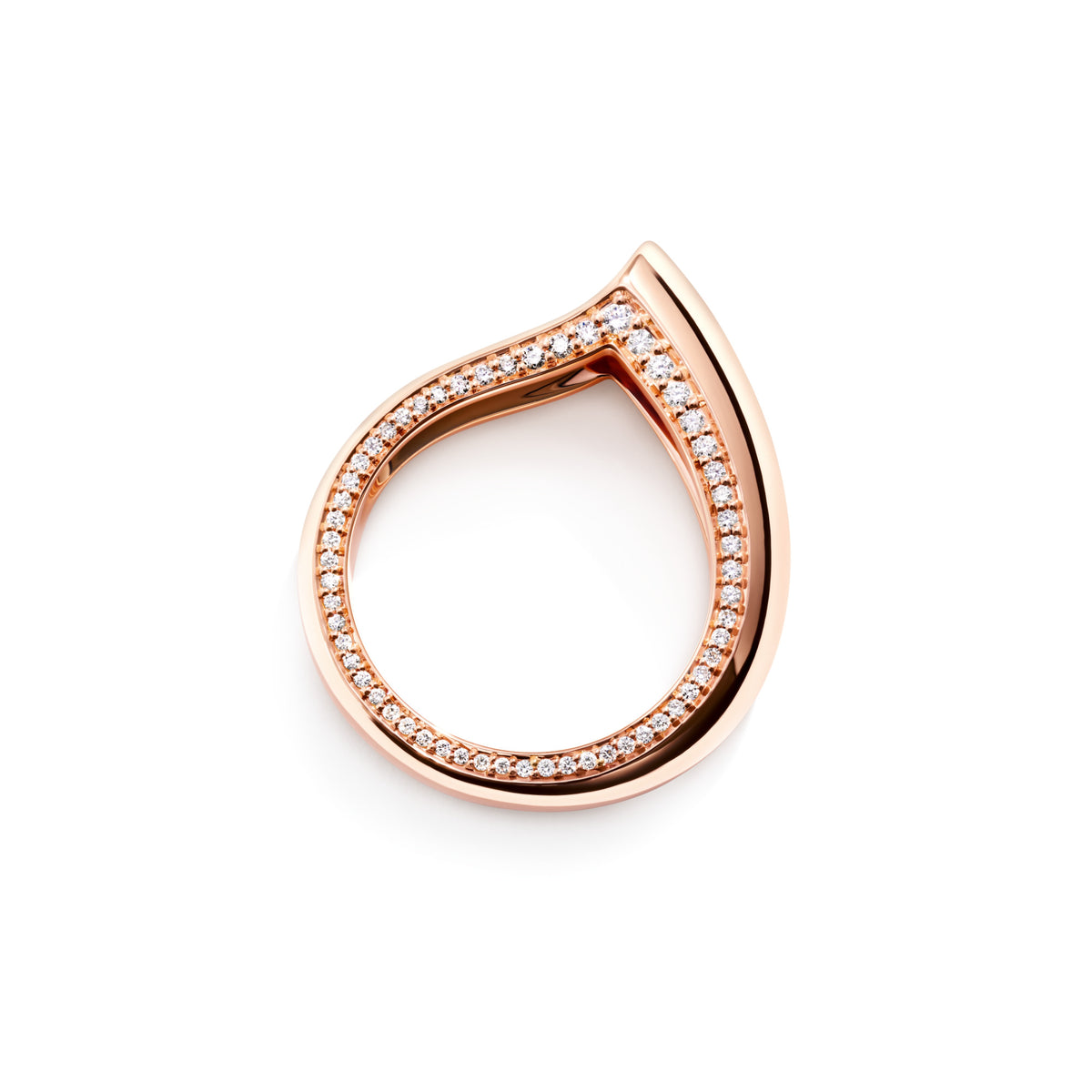 Tamara Comolli SIGNATURE Drop Ring mit Diamant-Pavé (R-Dr-s-pl-rg) aus Roségold mit Diamant