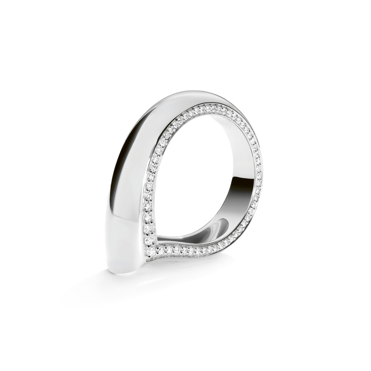 Tamara Comolli SIGNATURE Drop Ring mit Diamant-Pavé (R-Dr-s-pl-wg) aus Weißgold mit Diamant