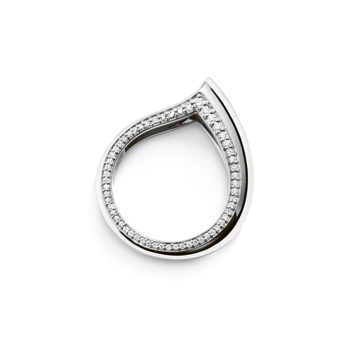 Tamara Comolli SIGNATURE Drop Ring mit Diamant-Pavé (R-Dr-s-pl-wg) aus Weißgold mit Diamant