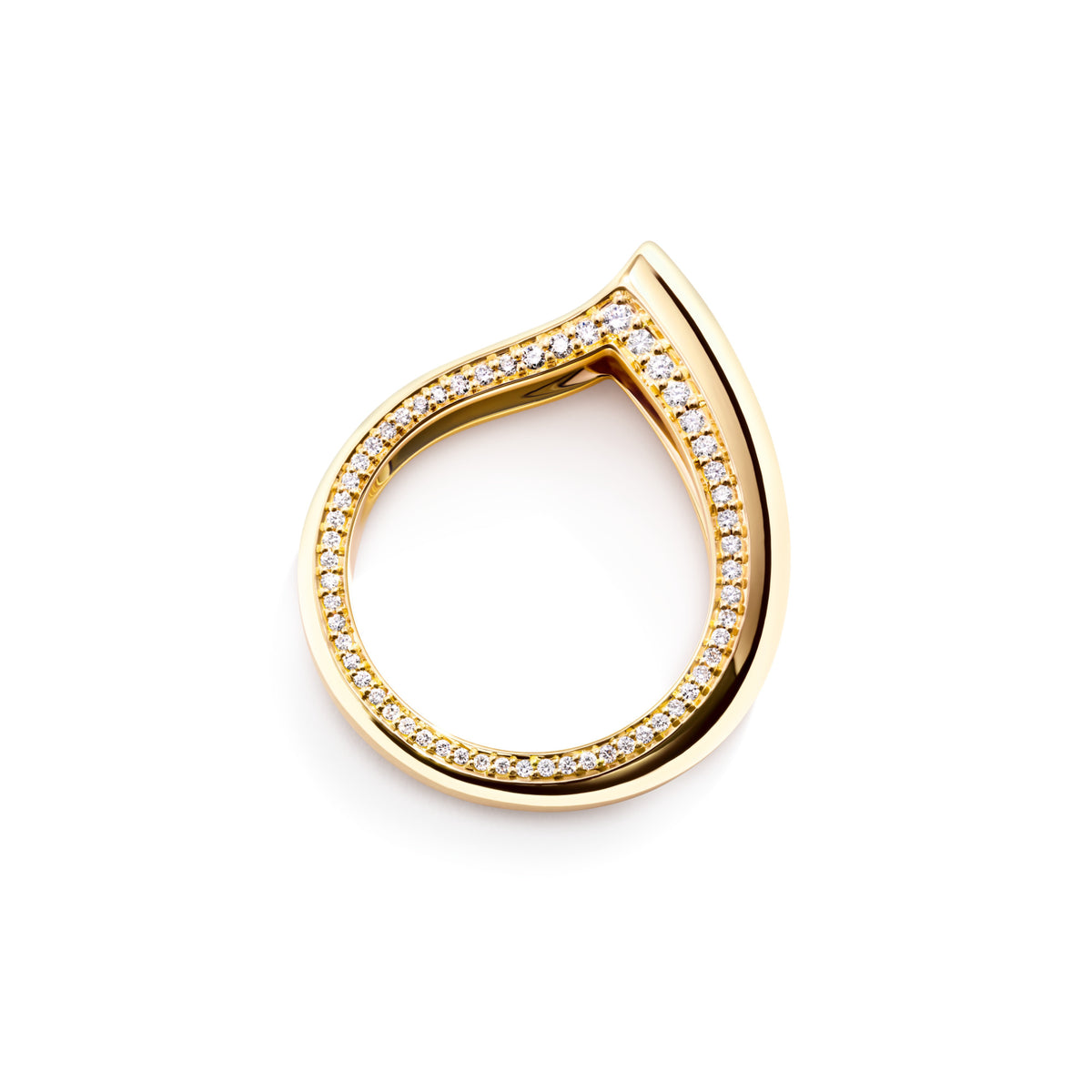Tamara Comolli SIGNATURE Drop Ring mit Diamant-Pavé (R-Dr-s-pl-yg) aus Gelbgold mit Diamant