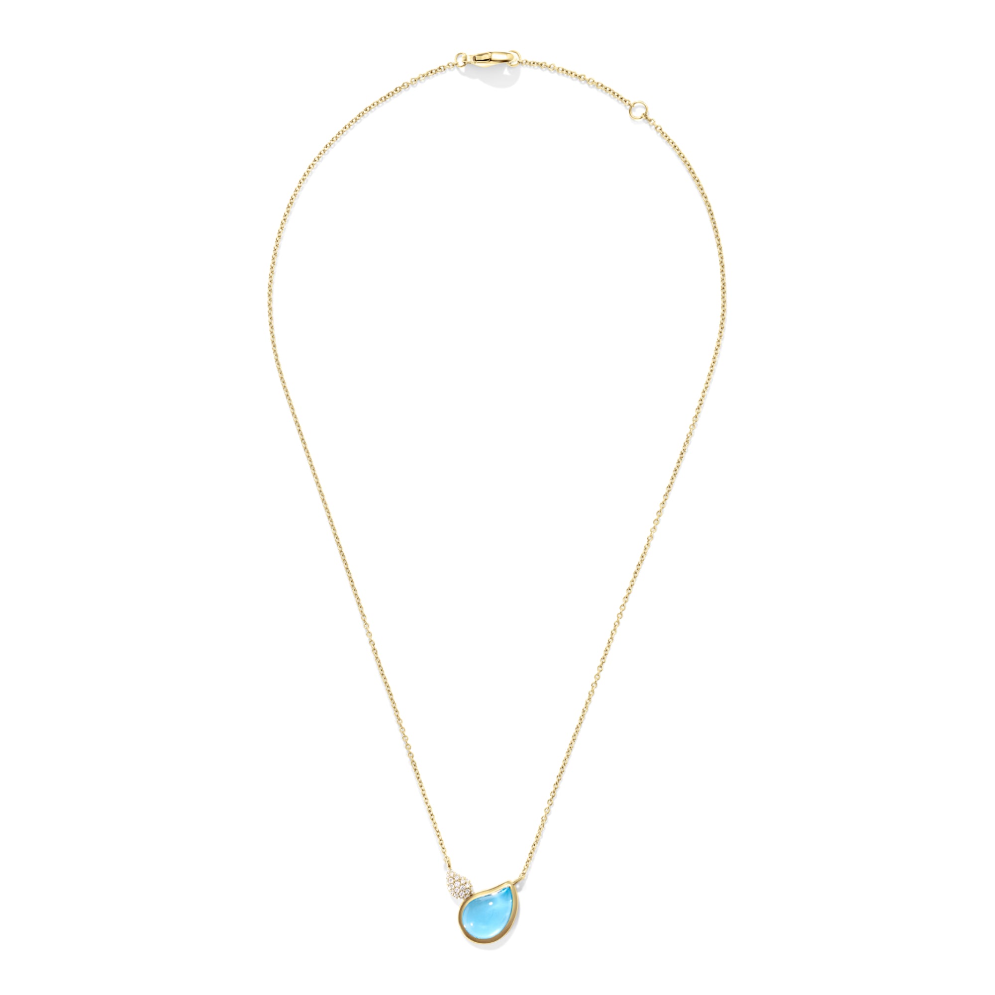 Tamara Comolli SIGNATURE Halskette 2 Drops (N-Sig-2Dr-ToSw-p-yg) aus Gelbgold mit Diamant und Topas