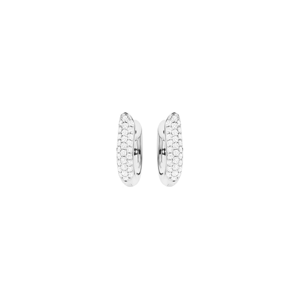 Tamara Comolli SIGNATURE Hoop Ohrringe Medium (E-Ho-m-p-wg) aus Weißgold mit Diamant