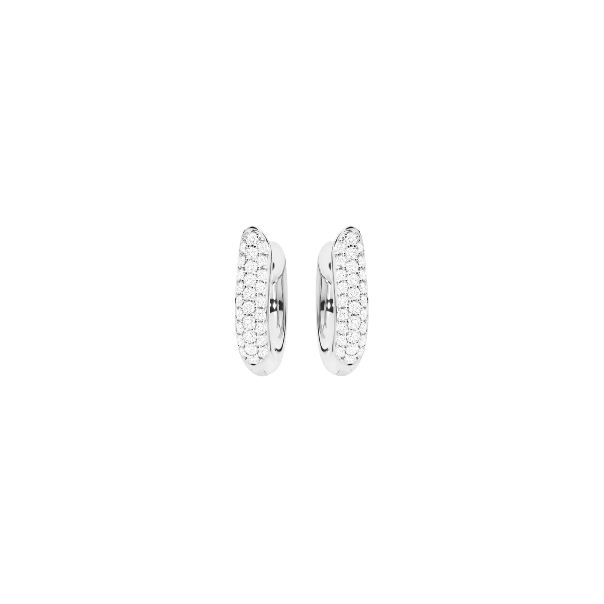 Tamara Comolli SIGNATURE Hoop Ohrringe Medium (E-Ho-m-p-wg) aus Weißgold mit Diamant