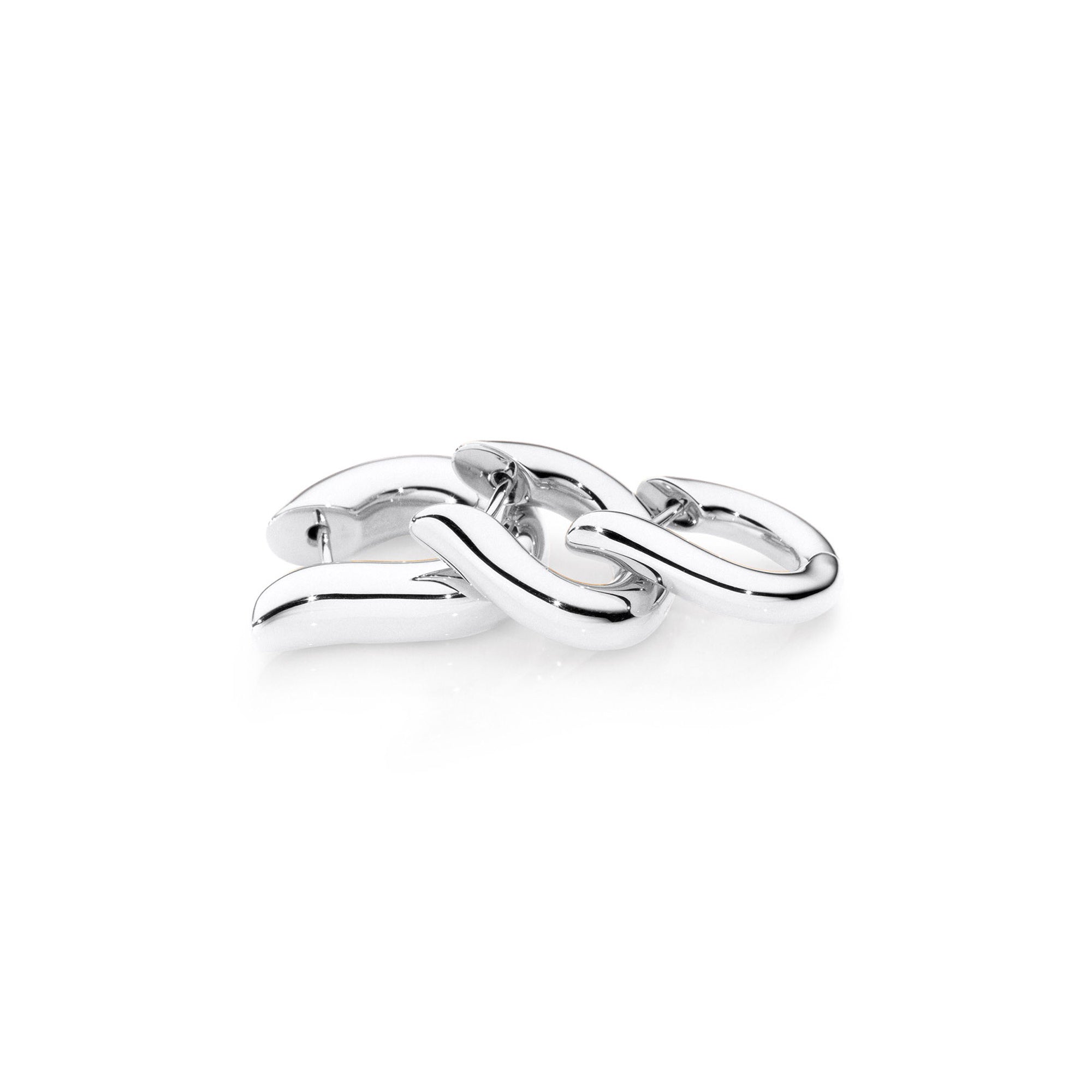 Tamara Comolli SIGNATURE Hoop Ohrringe Medium (E-Ho-m-wg) aus Weißgold