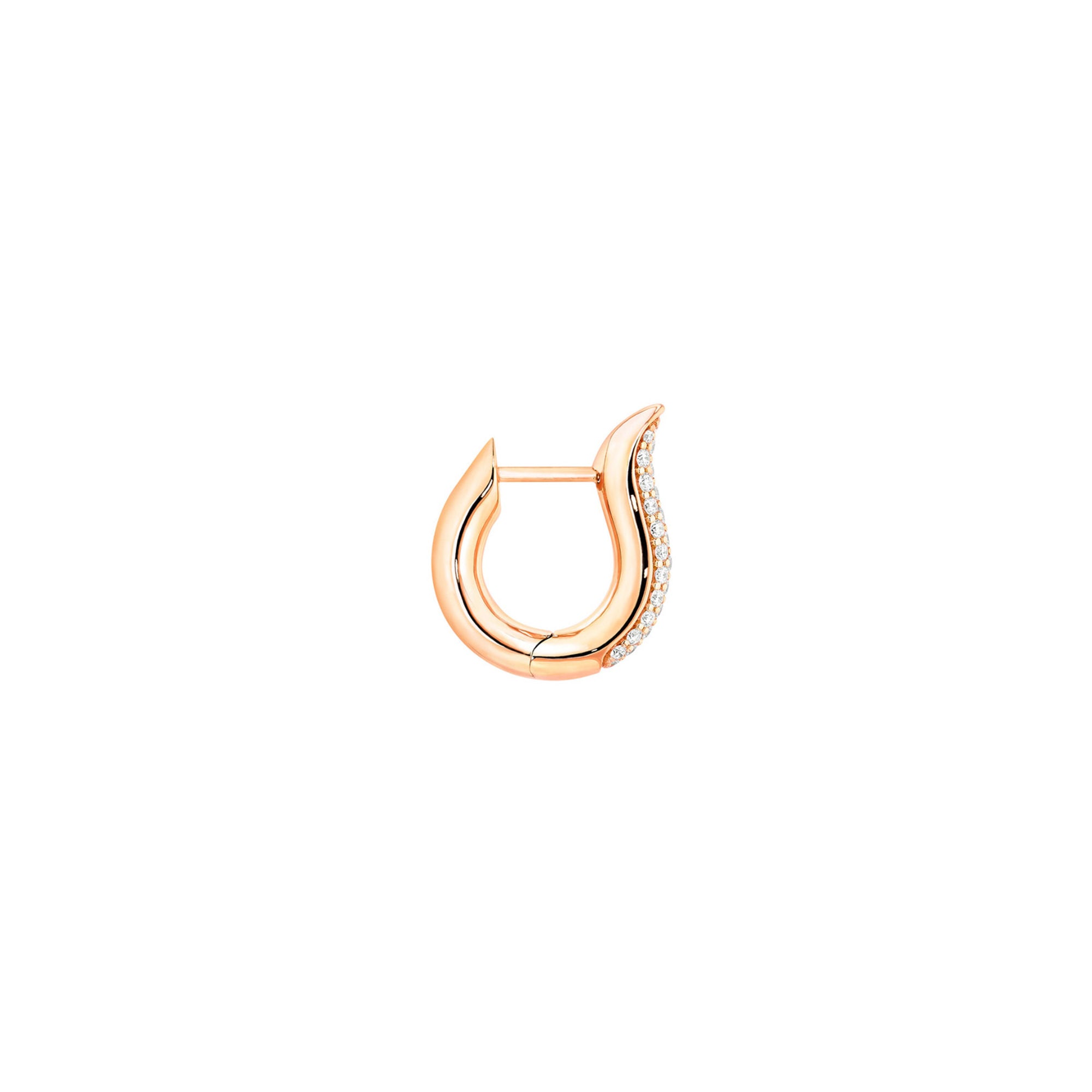 Tamara Comolli SIGNATURE Hoop Ohrringe Small (E-Ho-s-p-rg) aus Roségold mit Diamant