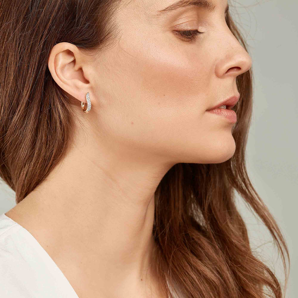 Tamara Comolli SIGNATURE Hoop Ohrringe Small (E-Ho-s-p-rg) aus Roségold mit Diamant