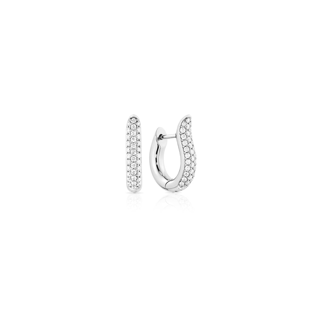 Tamara Comolli SIGNATURE Hoop Ohrringe Small (E-Ho-s-p-wg) aus Weißgold mit Diamant