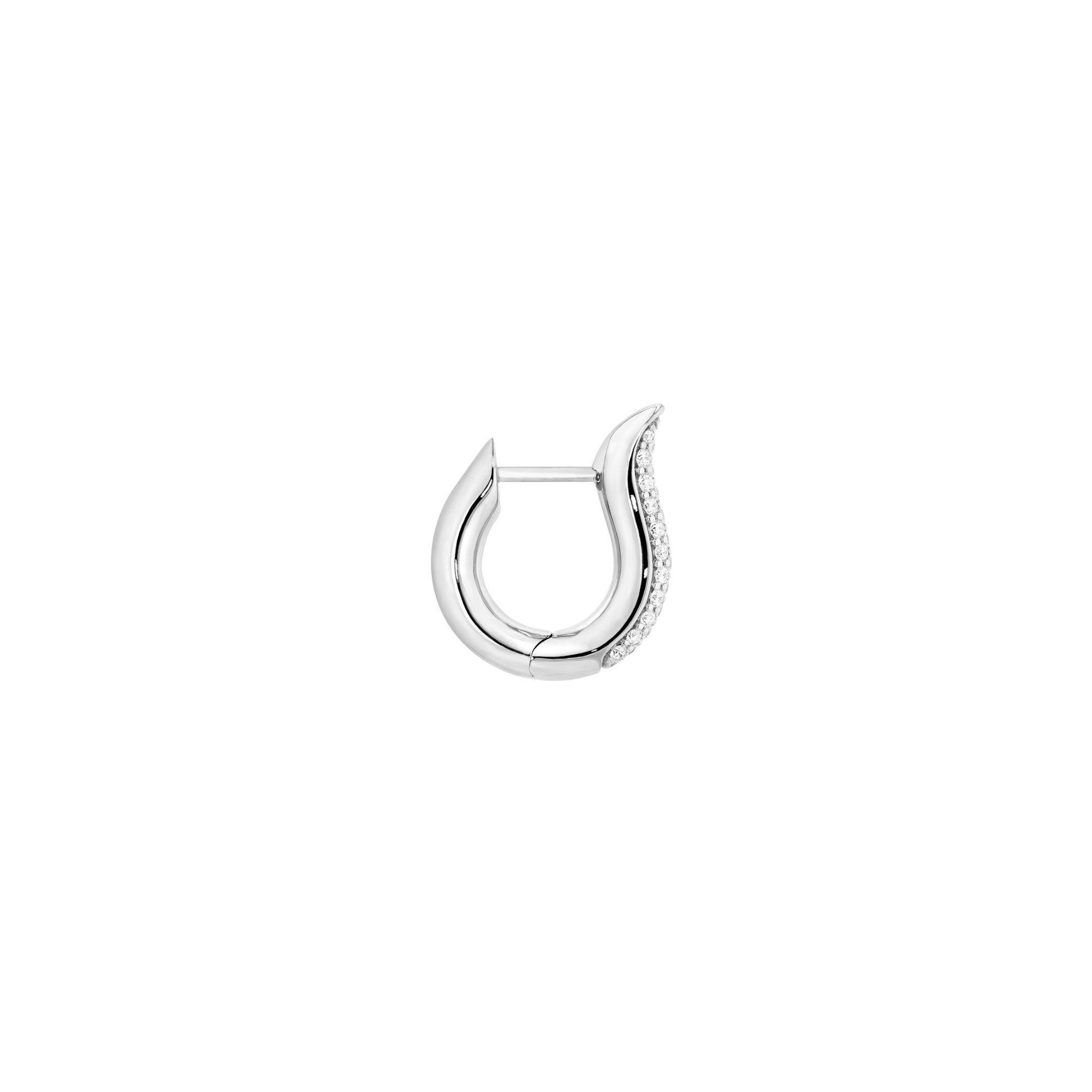 Tamara Comolli SIGNATURE Hoop Ohrringe Small (E-Ho-s-p-wg) aus Weißgold mit Diamant
