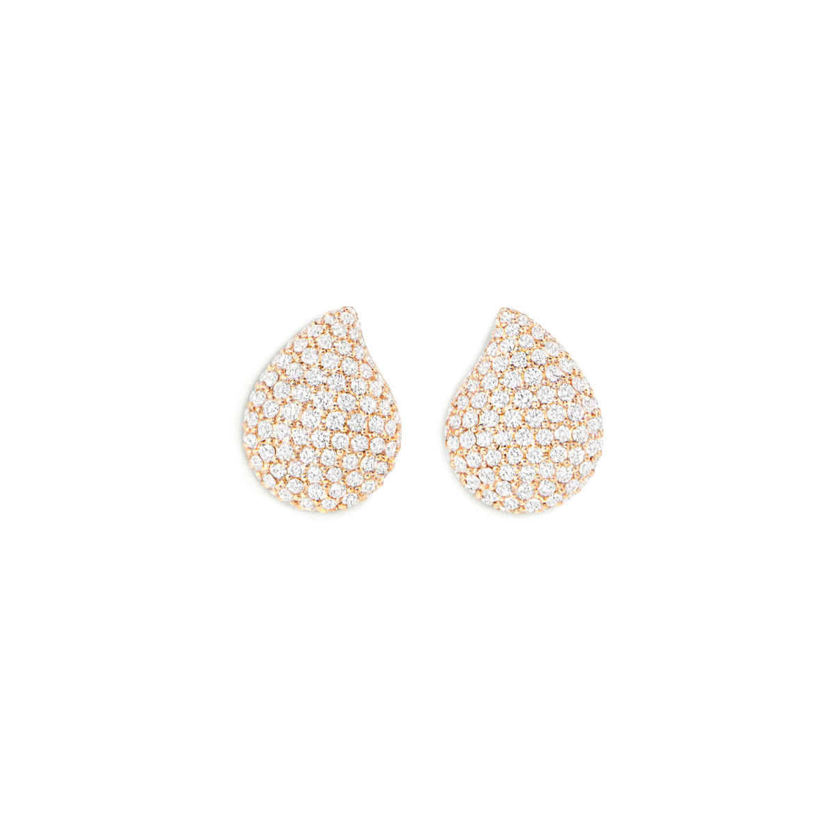 Tamara Comolli SIGNATURE Large Ohrstecker mit Diamant Pavé (E-Sig-l-p-rg) aus Roségold mit Diamant