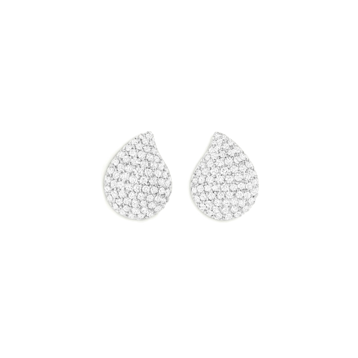 Tamara Comolli SIGNATURE Large Ohrstecker mit Diamant Pavé (E-Sig-l-p-wg) aus Weißgold mit Diamant