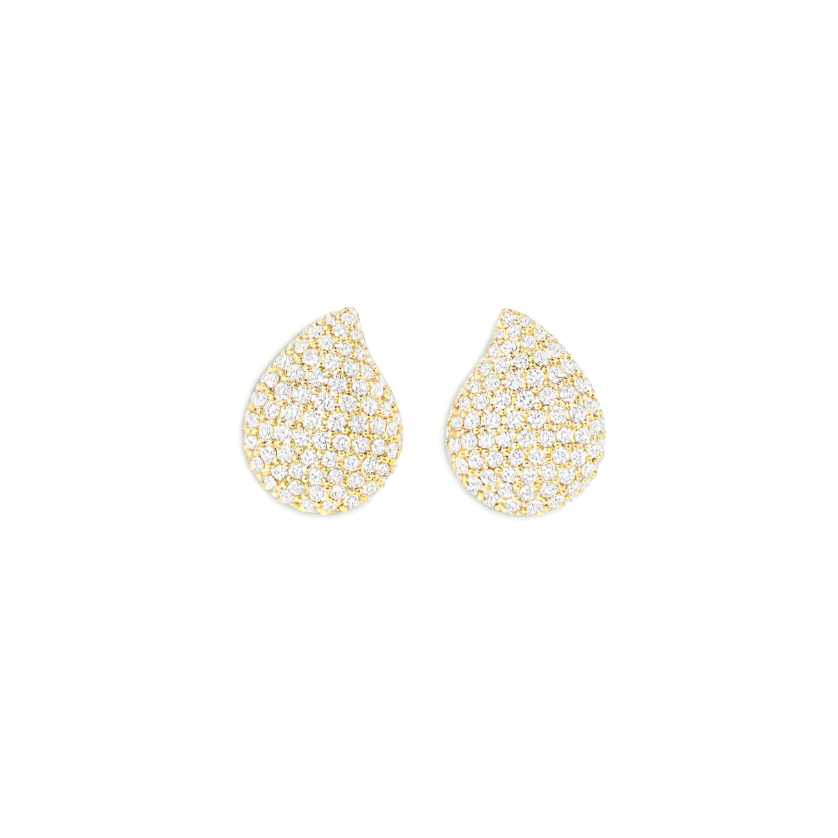 Tamara Comolli SIGNATURE Large Ohrstecker mit Diamant Pavé (E-Sig-l-p-yg) aus Gelbgold mit Diamant