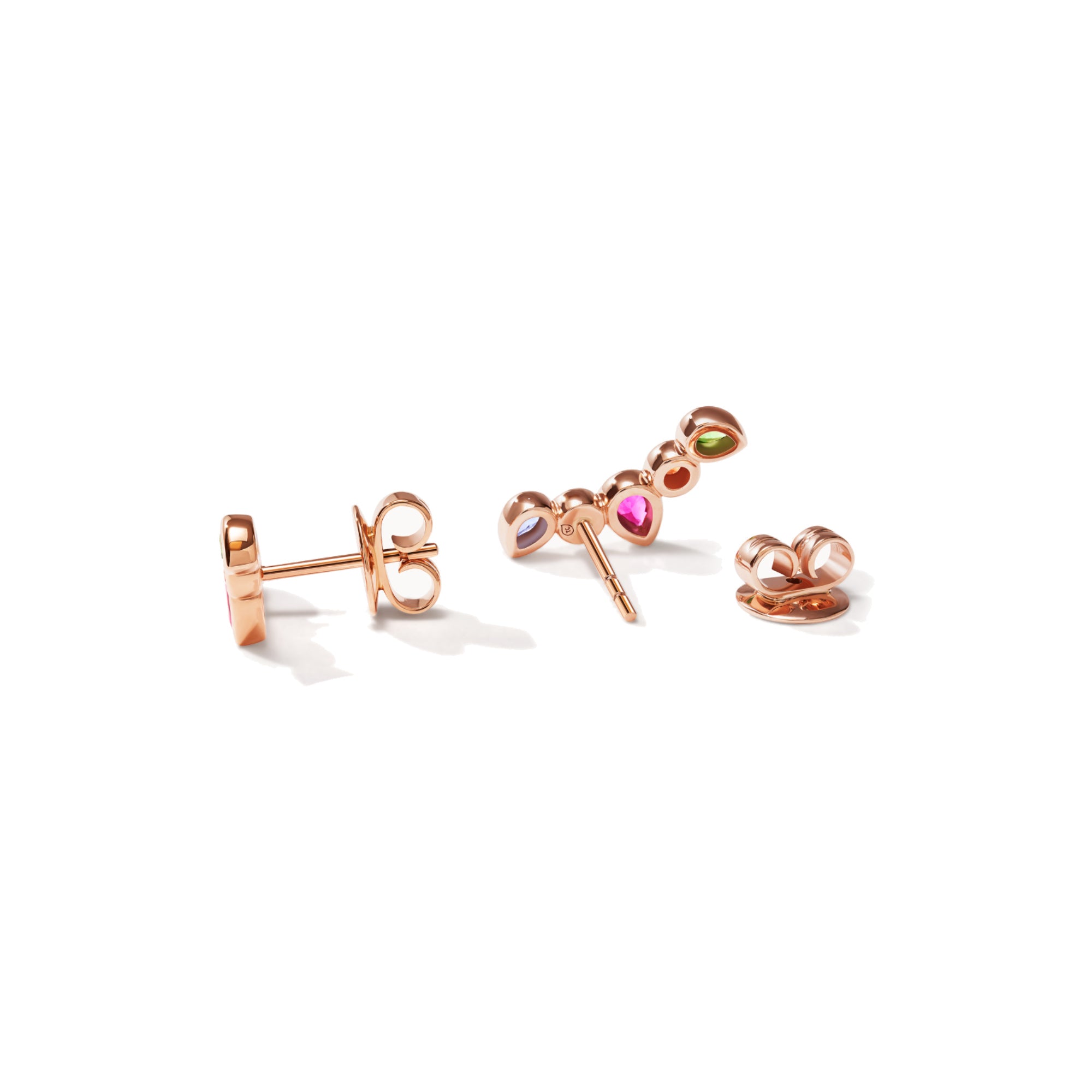 Tamara Comolli SIGNATURE Ohrringe Crawler 'Candy' (E-SIG-Cra-Can-rg) aus Roségold mit Diamant, Saphir und Tsavorit