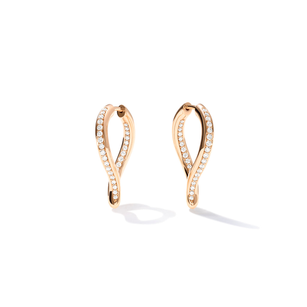 Tamara Comolli SIGNATURE Ohrringe Hoop Drop (E-Sig-Ho-TDr-p-rg) aus Roségold mit Diamant