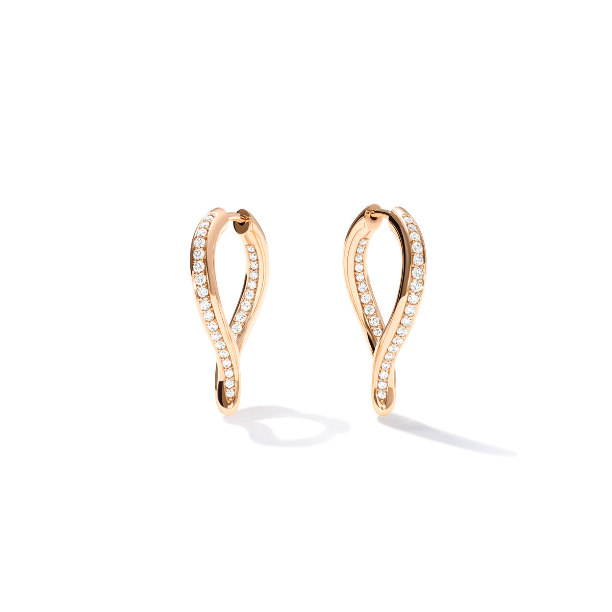 Tamara Comolli SIGNATURE Ohrringe Hoop Drop (E-Sig-Ho-TDr-p-rg) aus Roségold mit Diamant