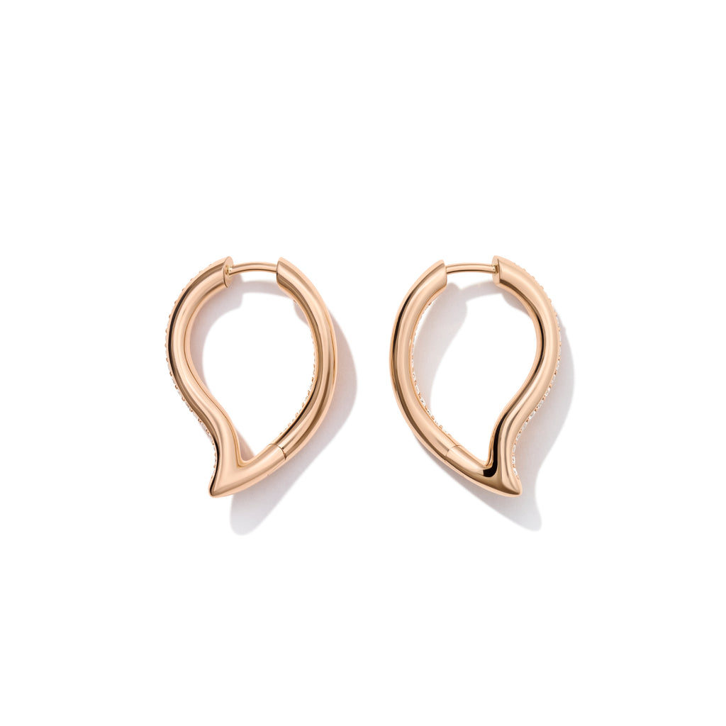 Tamara Comolli SIGNATURE Ohrringe Hoop Drop (E-Sig-Ho-TDr-p-rg) aus Roségold mit Diamant