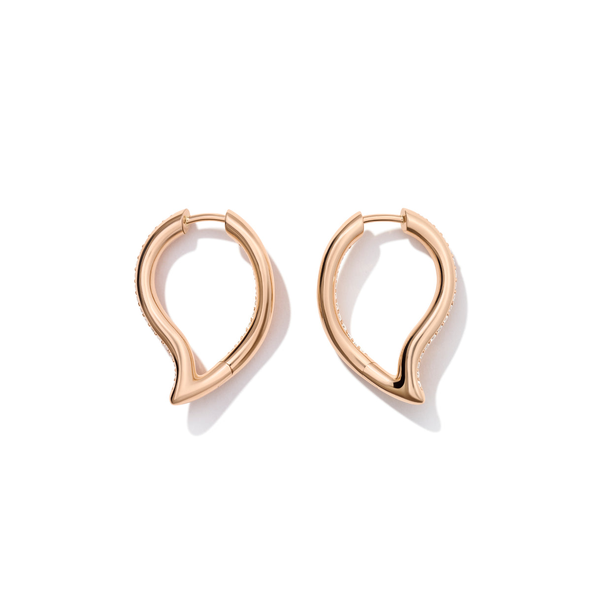 Tamara Comolli SIGNATURE Ohrringe Hoop Drop (E-Sig-Ho-TDr-p-rg) aus Roségold mit Diamant